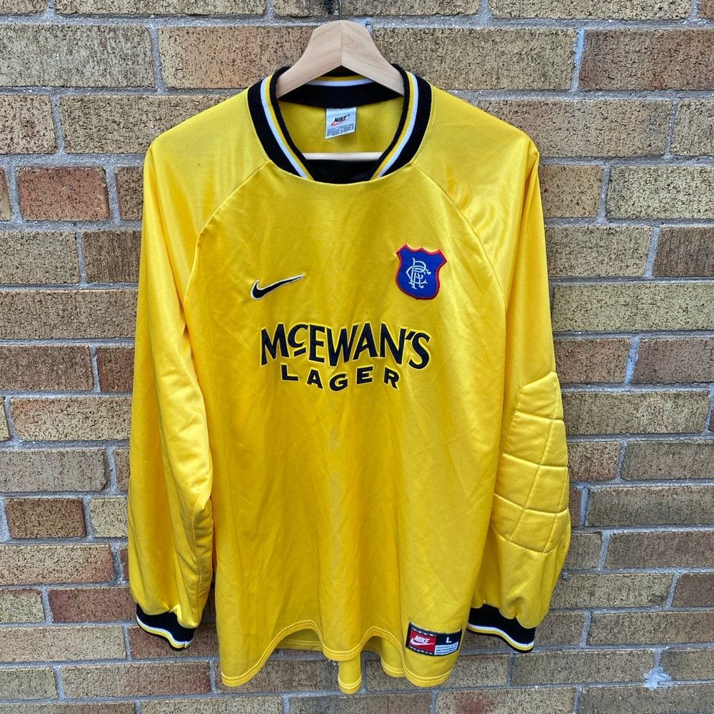 Nike × Vintage Vintage 1997-1999 Nike Glasgow Rangers Goalkeeper Shirt Lar Size US L / EU 52-54 / 3 - 3 Thumbnail