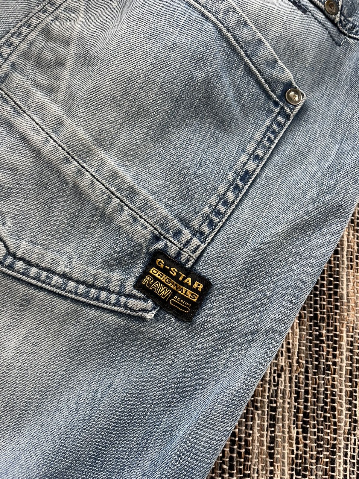 G-Star Vintage GStar Raw Moto Double Knee Faded Denim Jeans Y2K Size US 31 - 21 Thumbnail