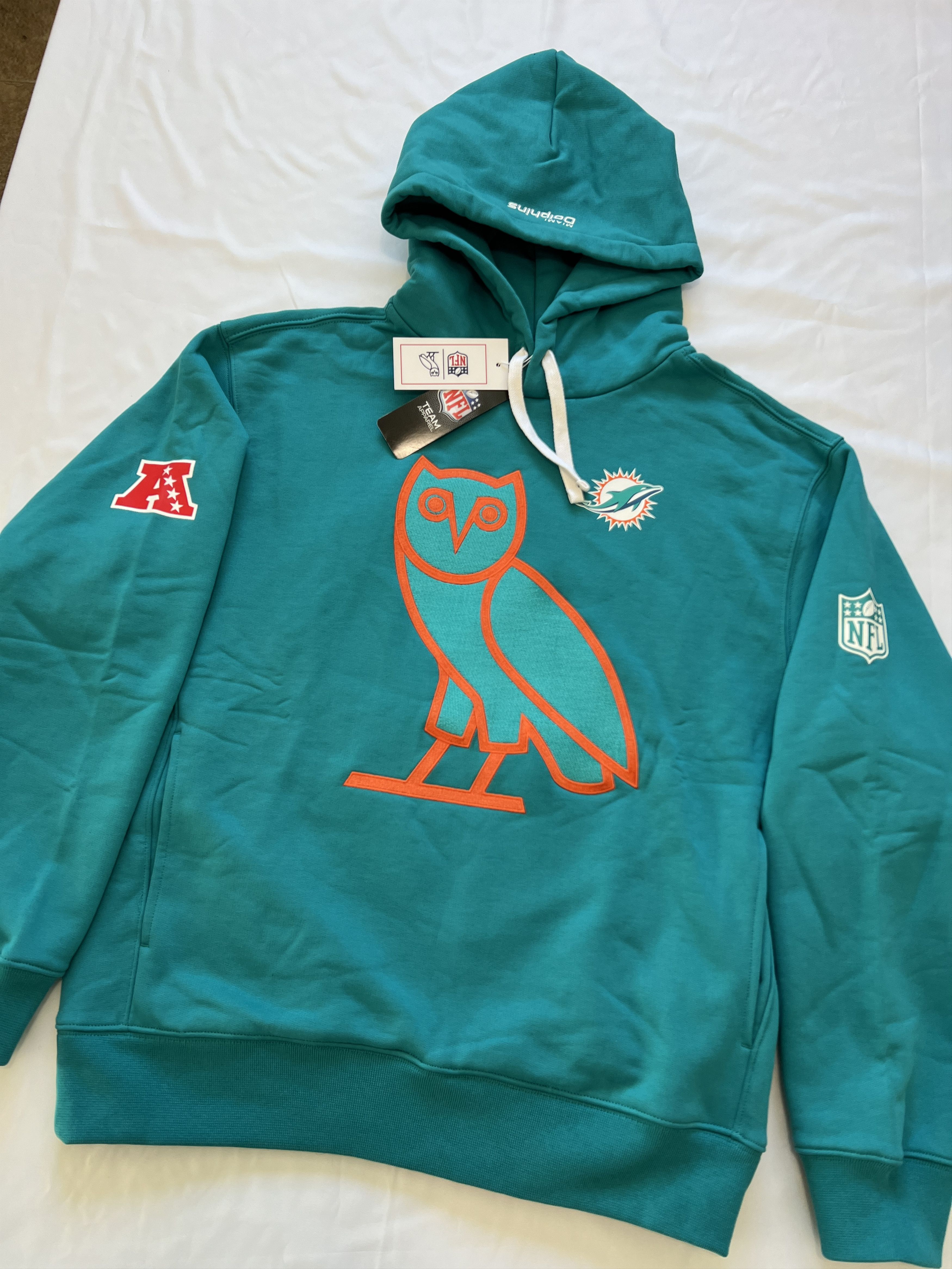 Drake OVO x NFL Miami Dolphins OG Owl Hoodie Size US M / EU 48-50 / 2 - 6 Thumbnail