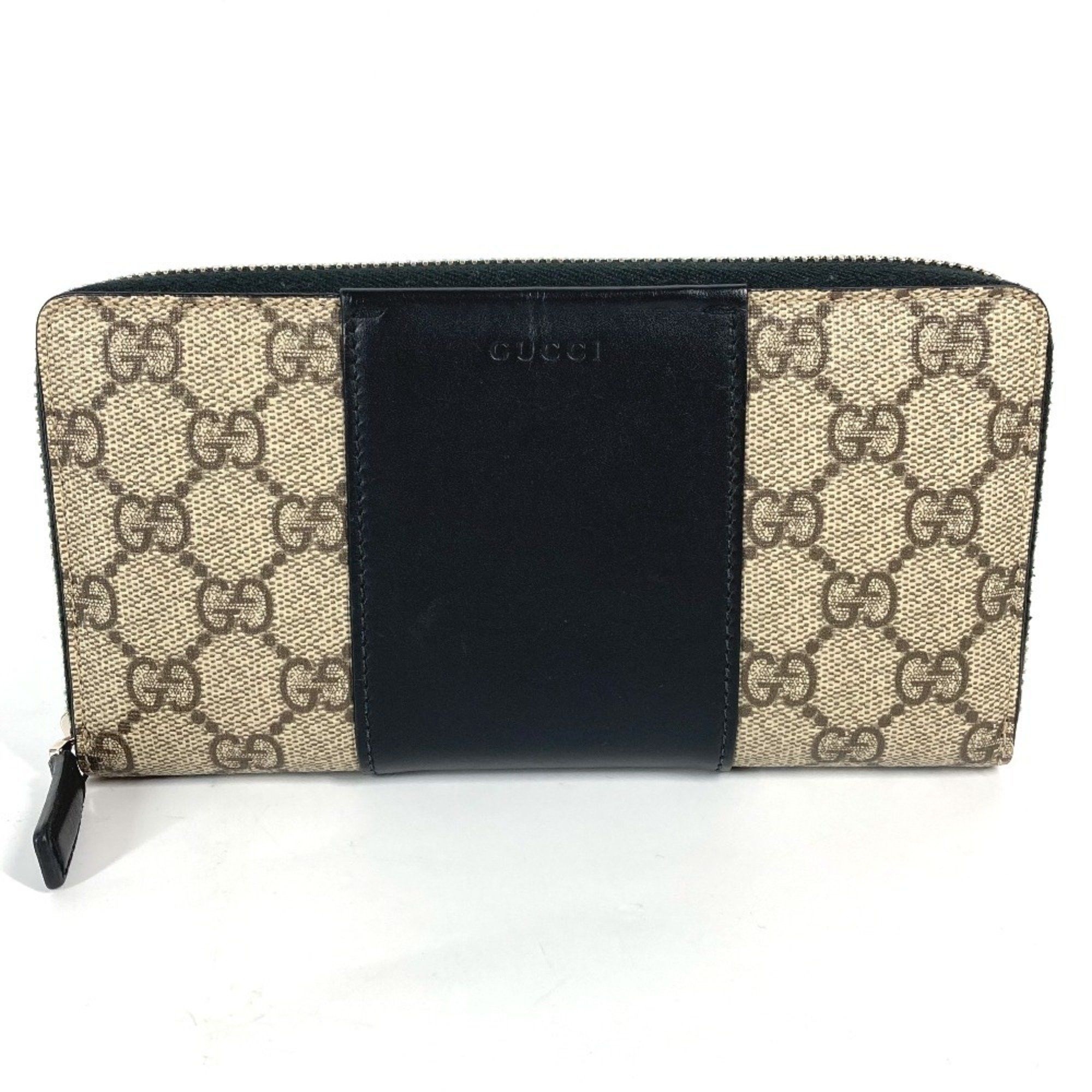 Gucci GUCCI 451249 GG Supreme Round Zip Long Wallet in PVC/Leather, Beige Size ONE SIZE - 1 Thumbnail