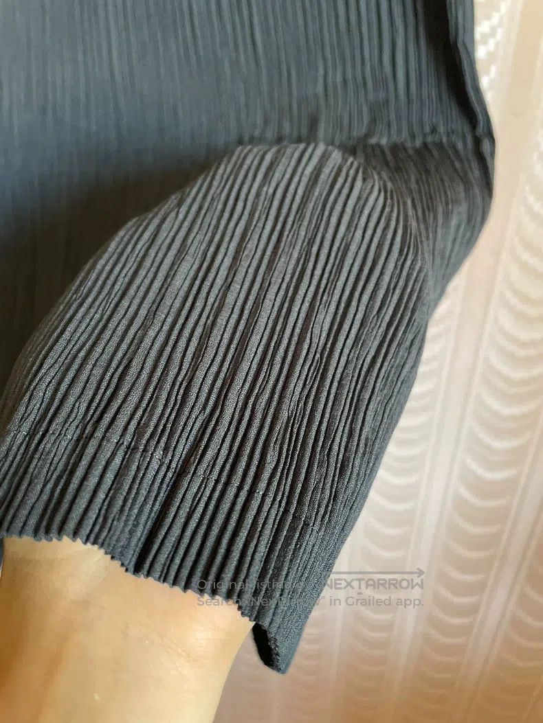 Issey Miyake Issey Miyake size:1 Pleated Black and Gray Toothpick Patte Size 22" - 4 Thumbnail