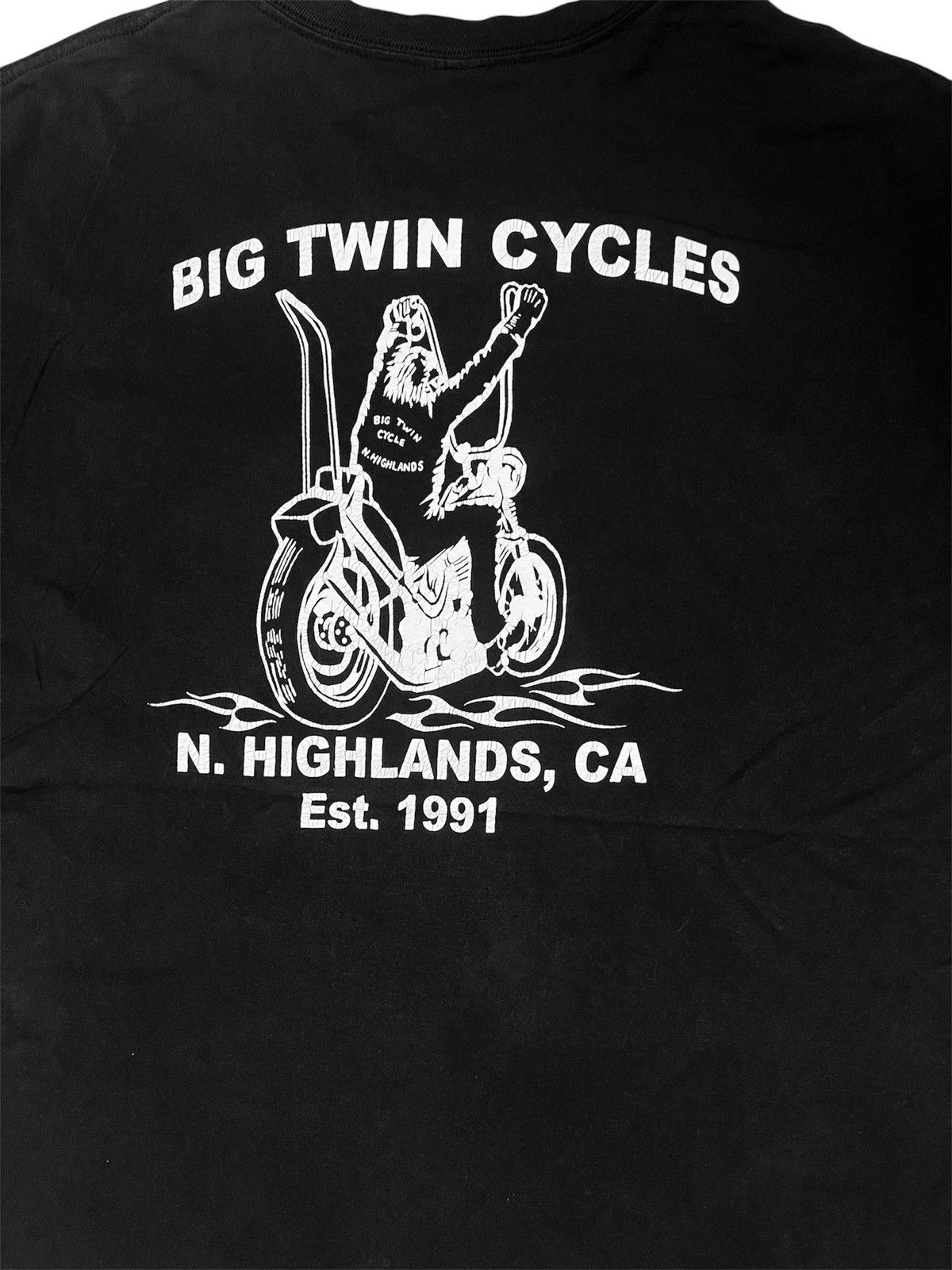 Hanes Vintage 90s Big Twin Cycles Pocket T-shirt Size US XL / EU 56 / 4 - 4 Thumbnail