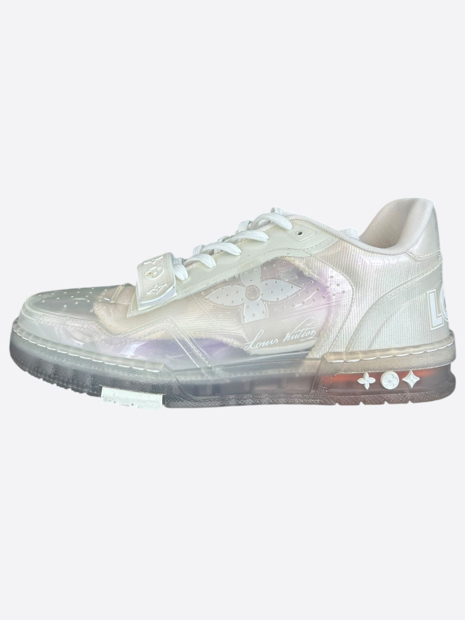 Louis Vuitton Louis Vuitton White & Transparent Mesh Trainers Size US 9 / EU 42 - 3 Thumbnail