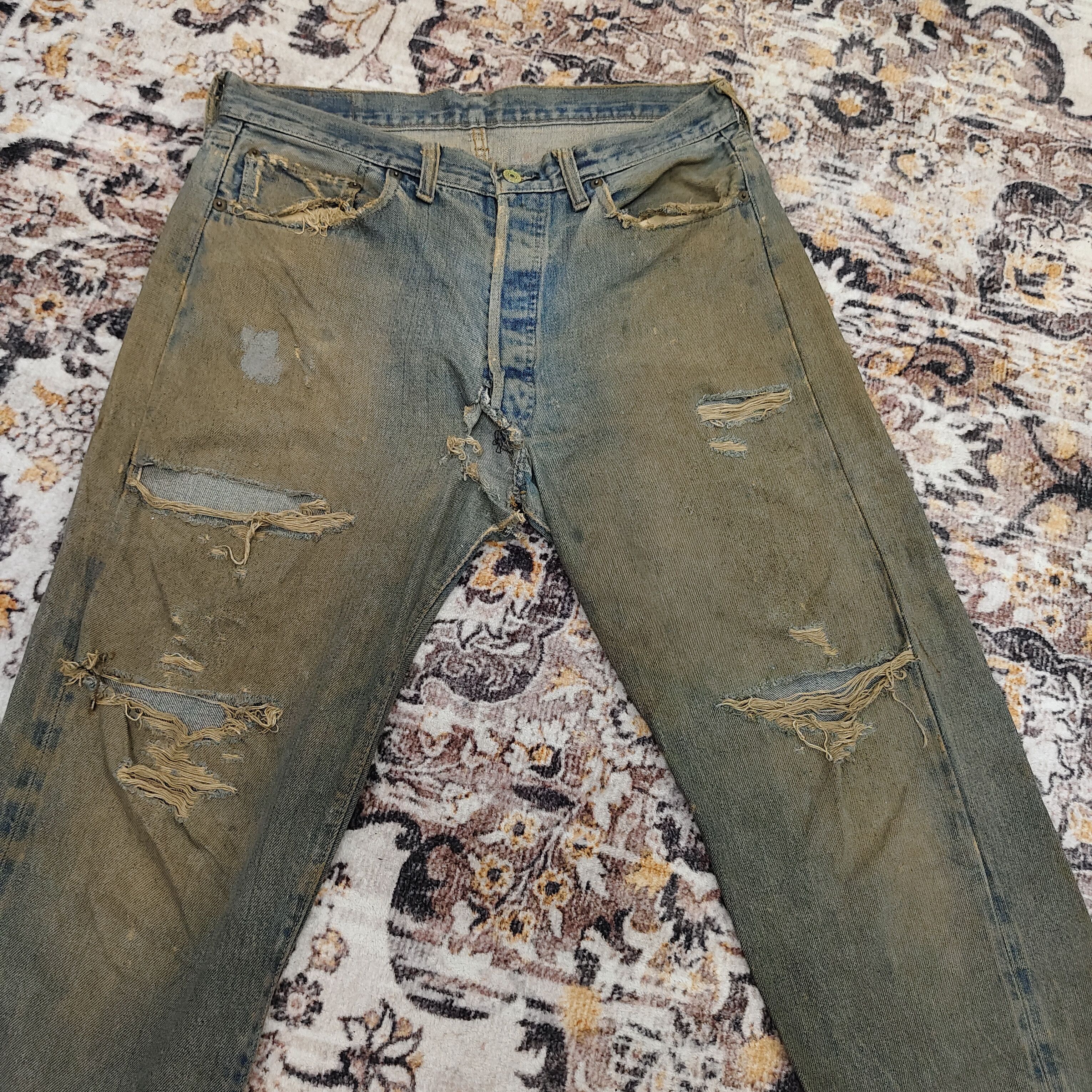 Levi's True Vintage 70s Levi's 501 Selvedge Distressed Ripped Jean Size US 34 / EU 50 - 6 Thumbnail