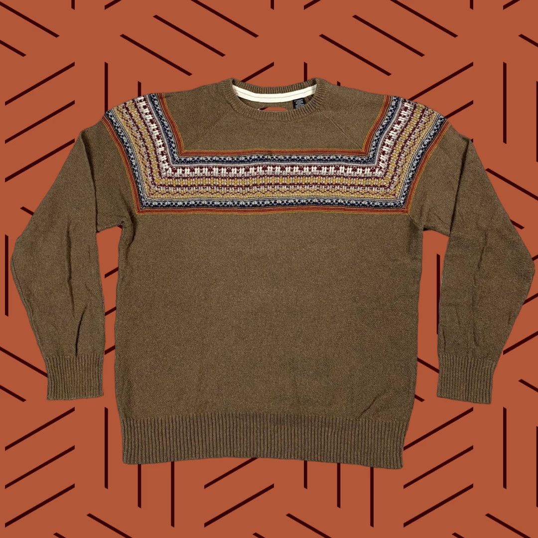 Vintage RIGGINS Cotton Merino Wool Blend Pullover Sweater 1/4 Zip Long Sleeve Large Brown Casual Mens Size US L / EU 52-54 / 3 - 1 Thumbnail
