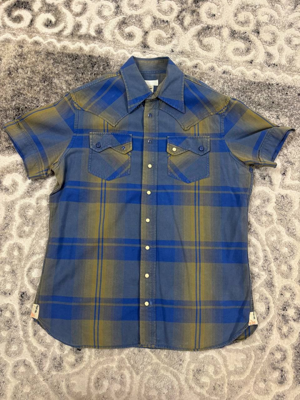 Diesel Diesel Western Plaid Snap Button Short Sleeve Shirt Size US XL / EU 56 / 4 - 13 Thumbnail