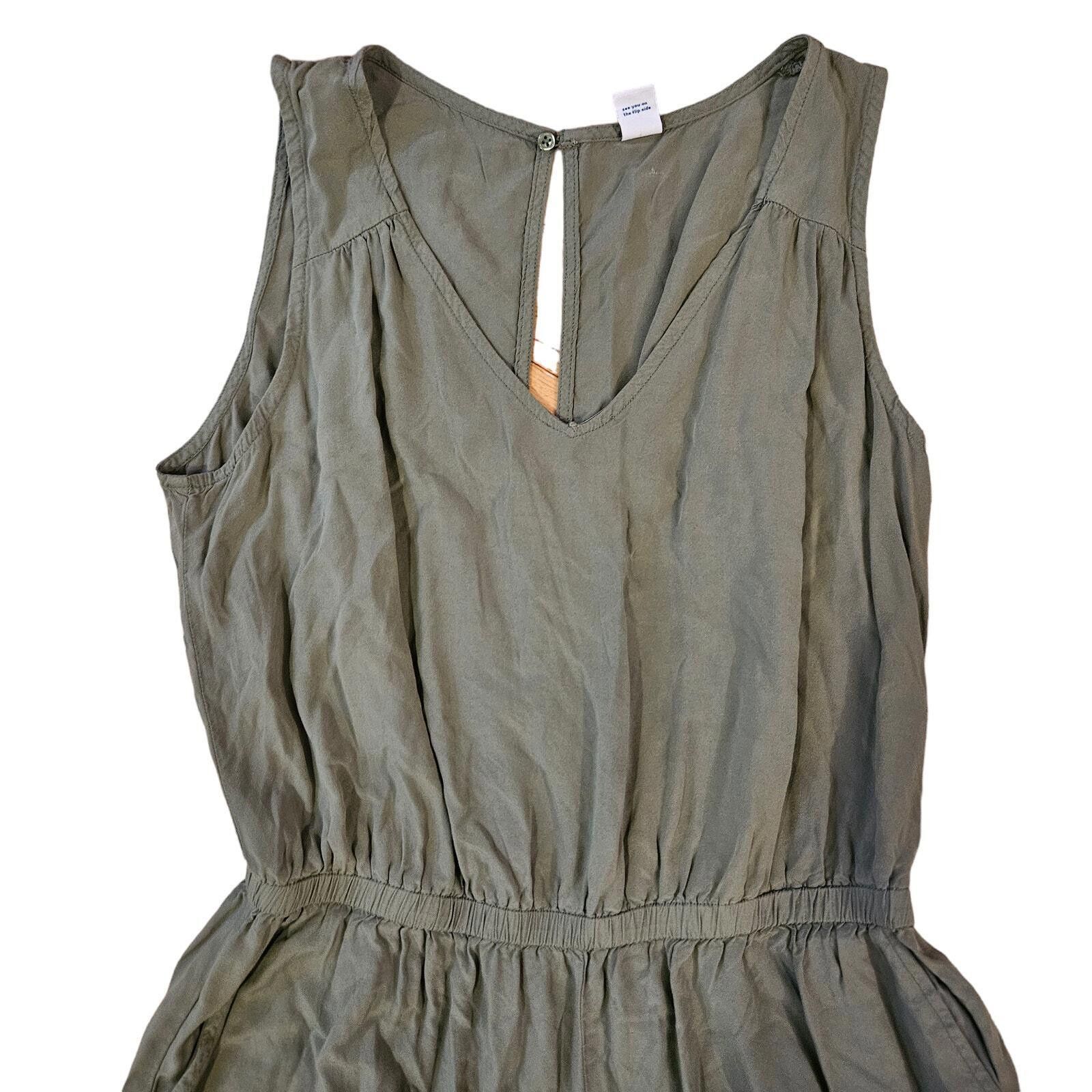 Designer Old Navy Olive Green Sleeveless Jumpsuit Size Medium Size 32" / US 10 / IT 46 - 4 Thumbnail