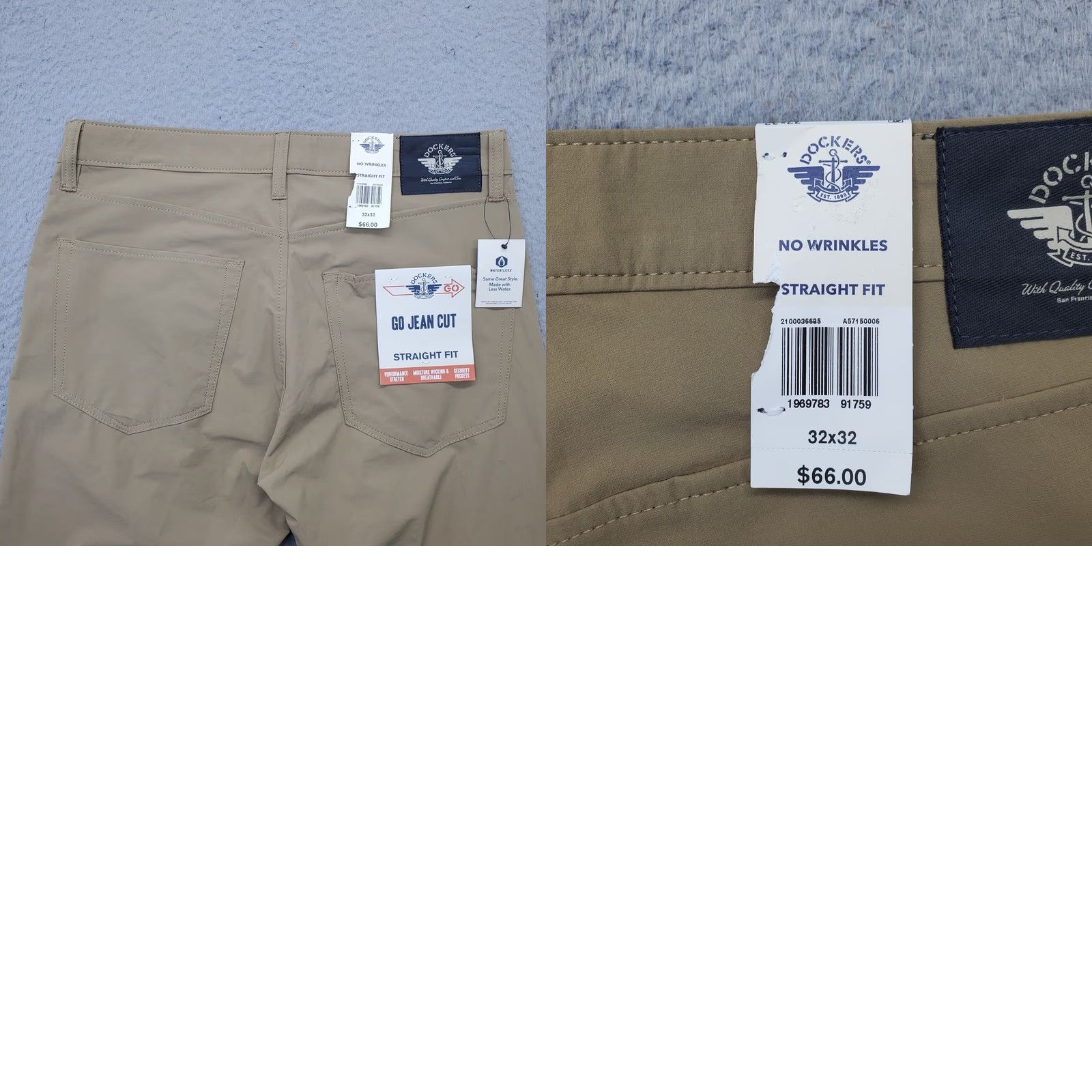 Dockers DOCKERS Mens Pants Hiking Tan 32x32 Straight Regular Pockets Outdoor Denim Style Chino Clothing Mens Size 32 Size US 32 / EU 48 - 9 Thumbnail