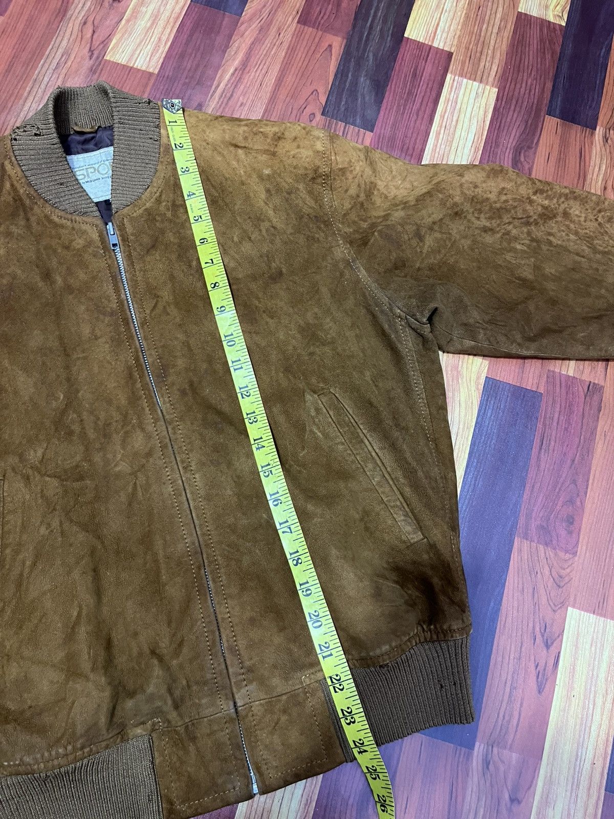Mizuno Vintage Mizuno Suede Leather Bomber Jacket Distressed Size US M / EU 48-50 / 2 - 17 Thumbnail