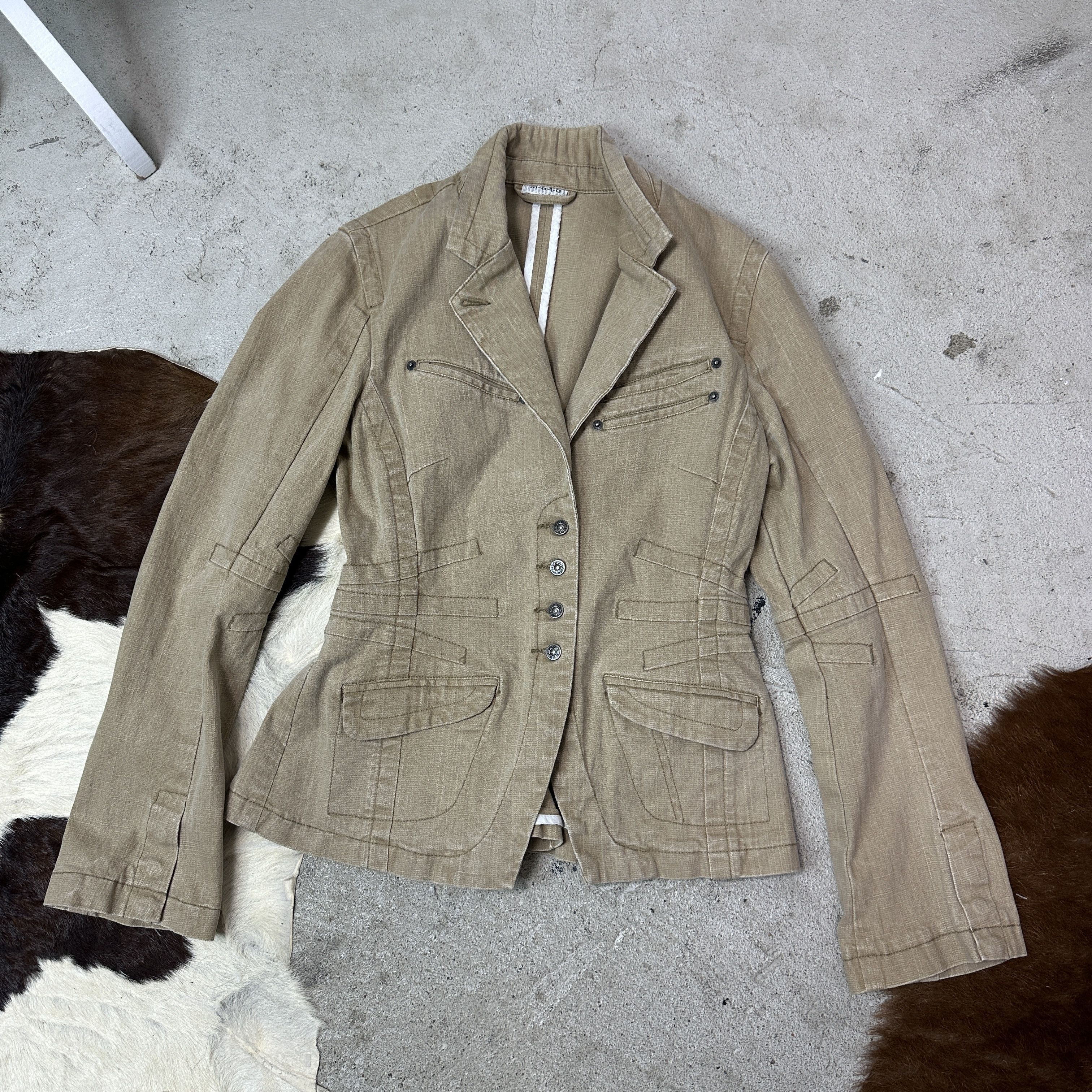 Vintage Vintage Classy Minimalist Corduroy Fitted Blazer 00s Size L / US 10 / IT 46 - 4 Thumbnail