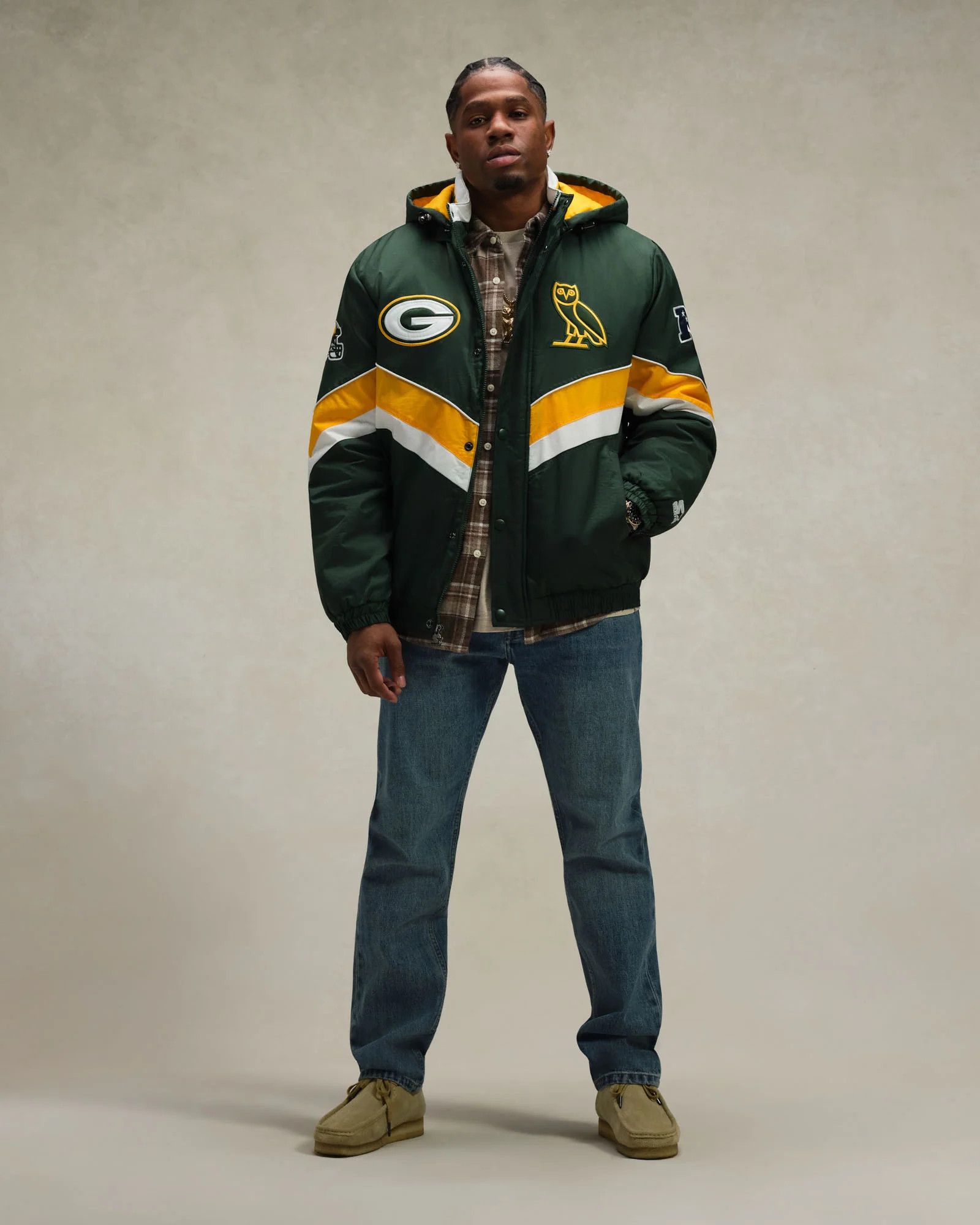 Drake OVO x NFL GREEN BAY PACKERS STARTER® SIDELINE PUFFER JACKET Size US S / EU 44-46 / 1 - 2 Thumbnail