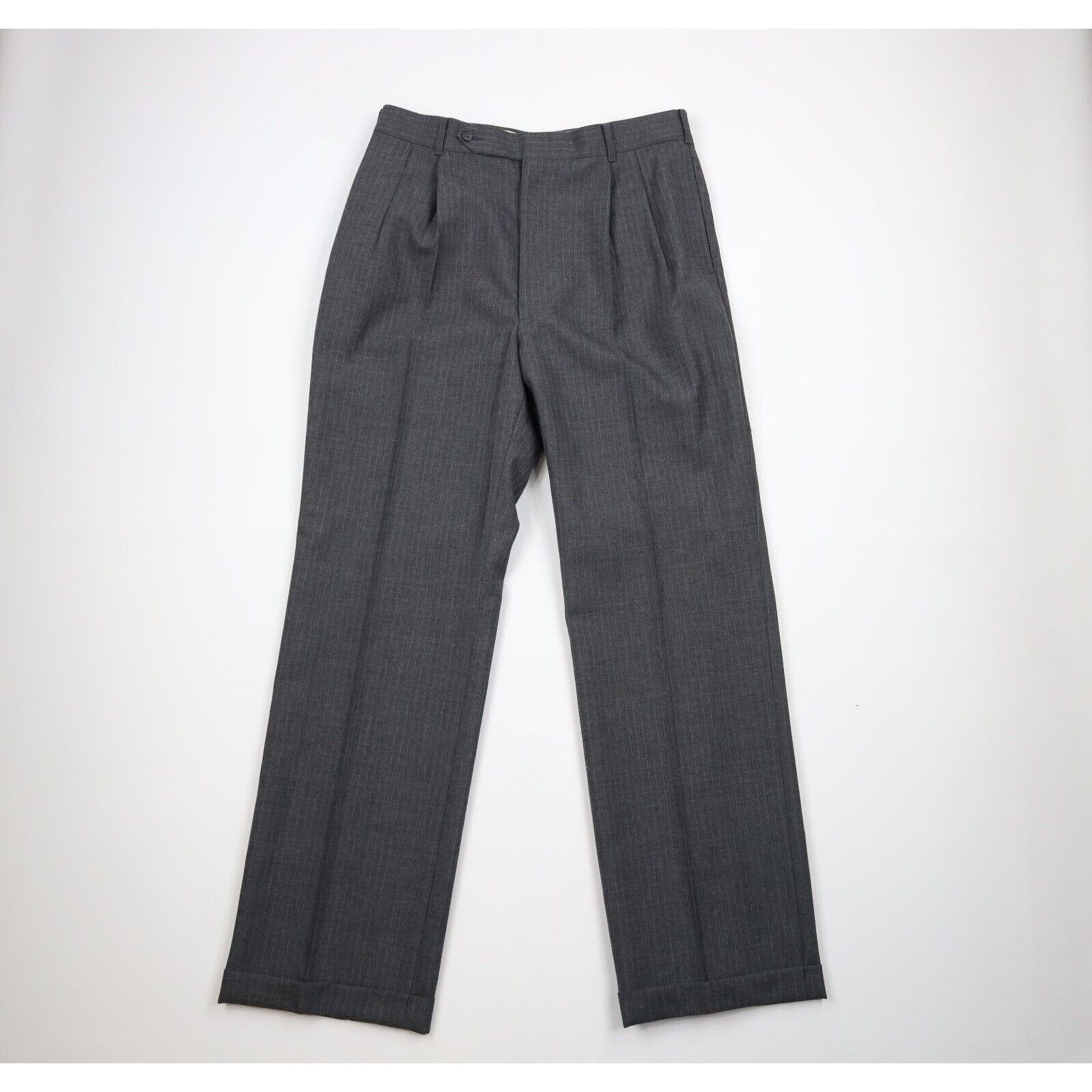 Vintage Deadstock Vintage 70s Pinstriped Wool 2 Piece Suit Size 42L - 9 Thumbnail