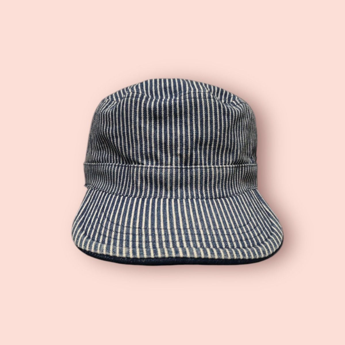 Japanese Brand × Vintage RARE REVERSIBLE DENIM/HICKORY STRIPES WORKER HAT JAPAN Size ONE SIZE - 5 Thumbnail
