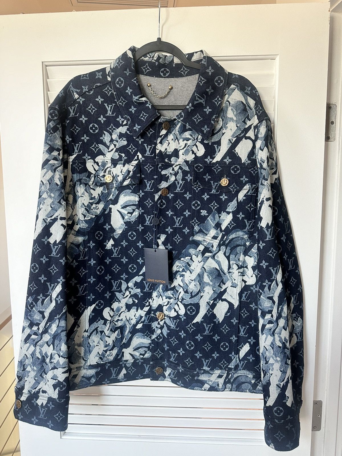 Louis Vuitton Louis Vuitton Monogram Printed Denim Jacket (Indigo) Size US L / EU 52-54 / 3 - 2 Thumbnail