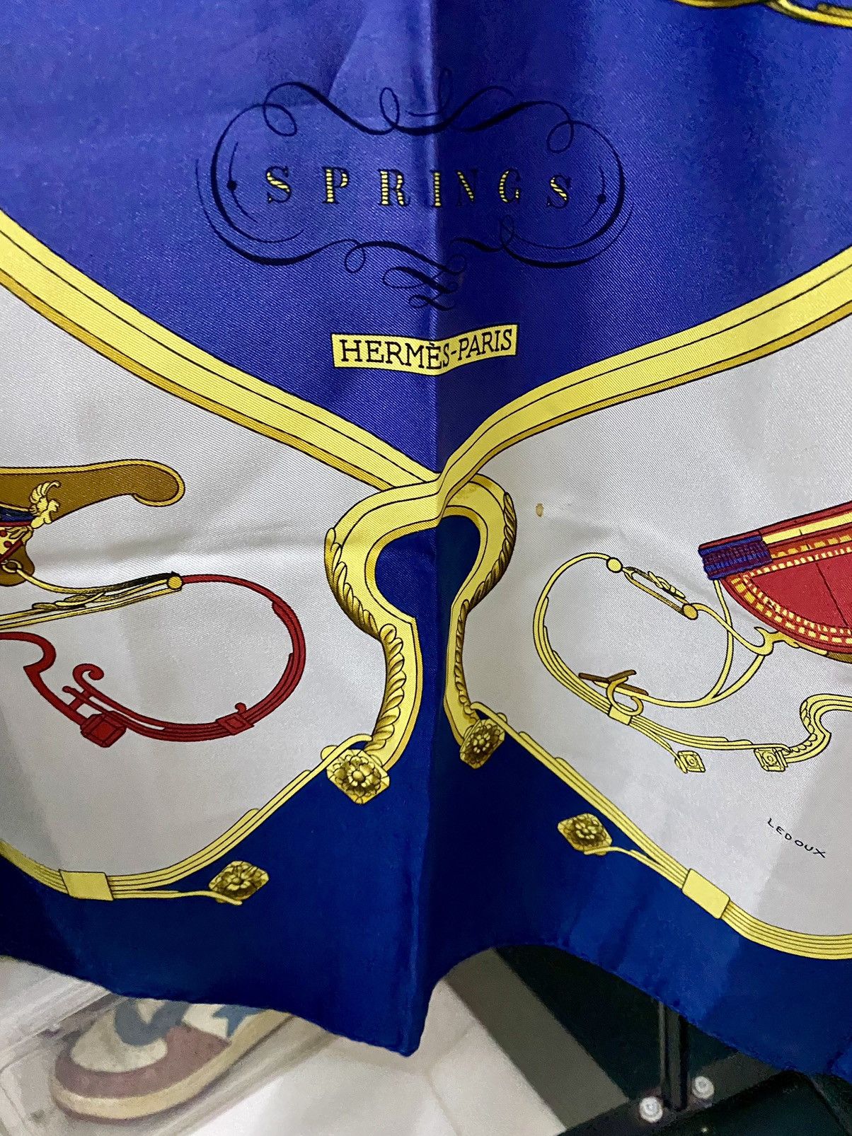 Hermes Hermes Silk Scarf 90, ‘SPRINGS’ Le Laisser by Philipe Ledoux Size ONE SIZE - 9 Thumbnail