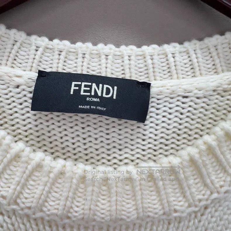 Fendi Fendi Off-white Floral Letter Logo Knit Sweater Size US M / EU 48-50 / 2 - 4 Thumbnail