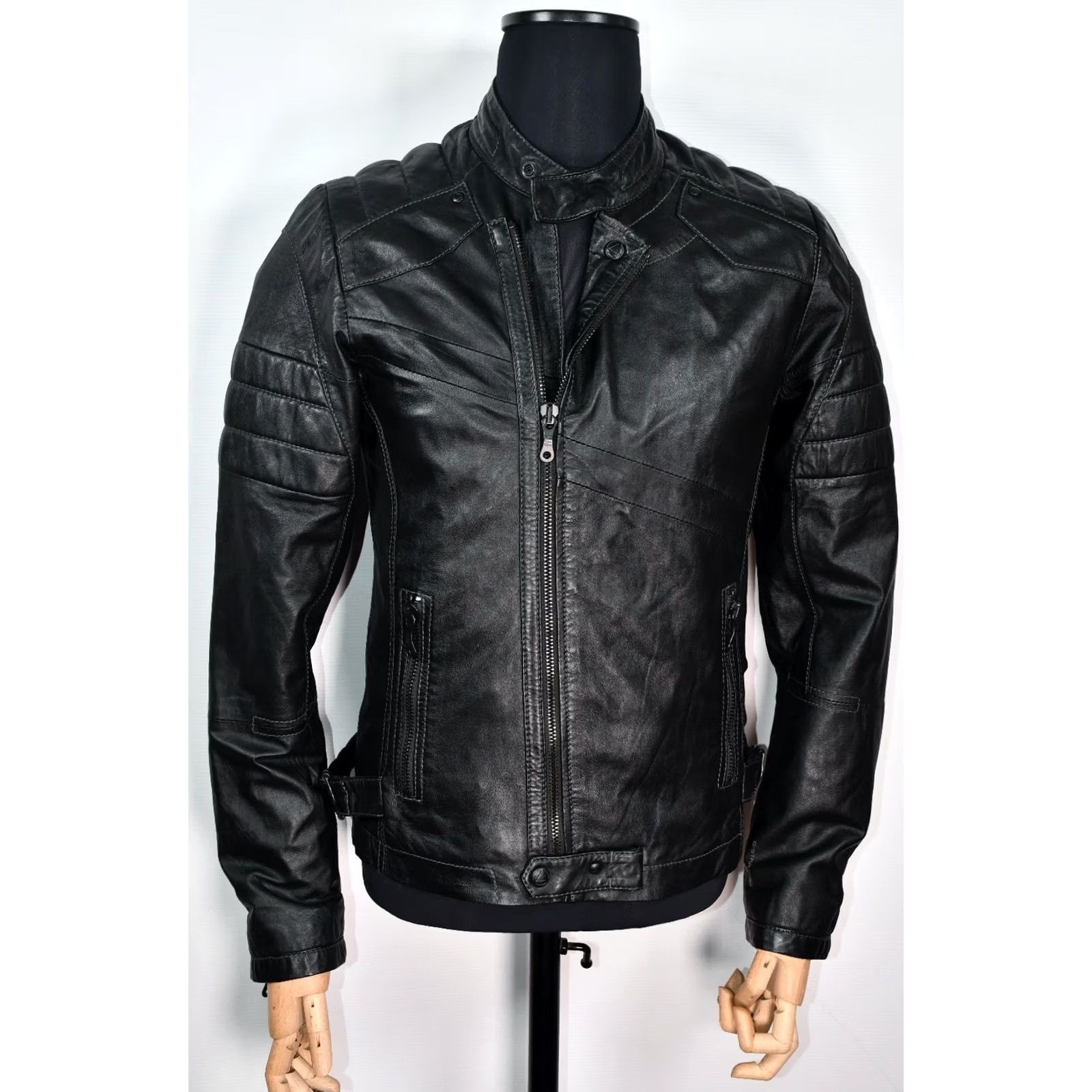 G-Star G-Star RAW Marchant JKT Biker Leather Mens Jacket M Black Static 1-0 Size US M / EU 48-50 / 2 - 2 Thumbnail