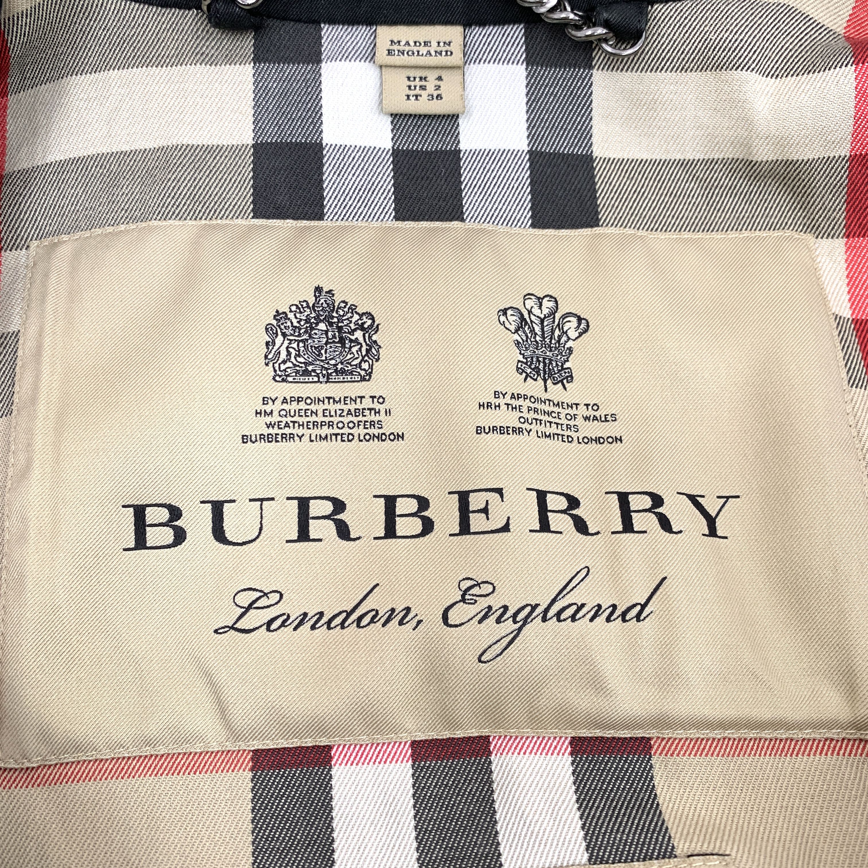 Burberry Burberry Black Belted Cotton Trench Coat (Size XS) Size XS / US 0-2 / IT 36-38 - 4 Thumbnail