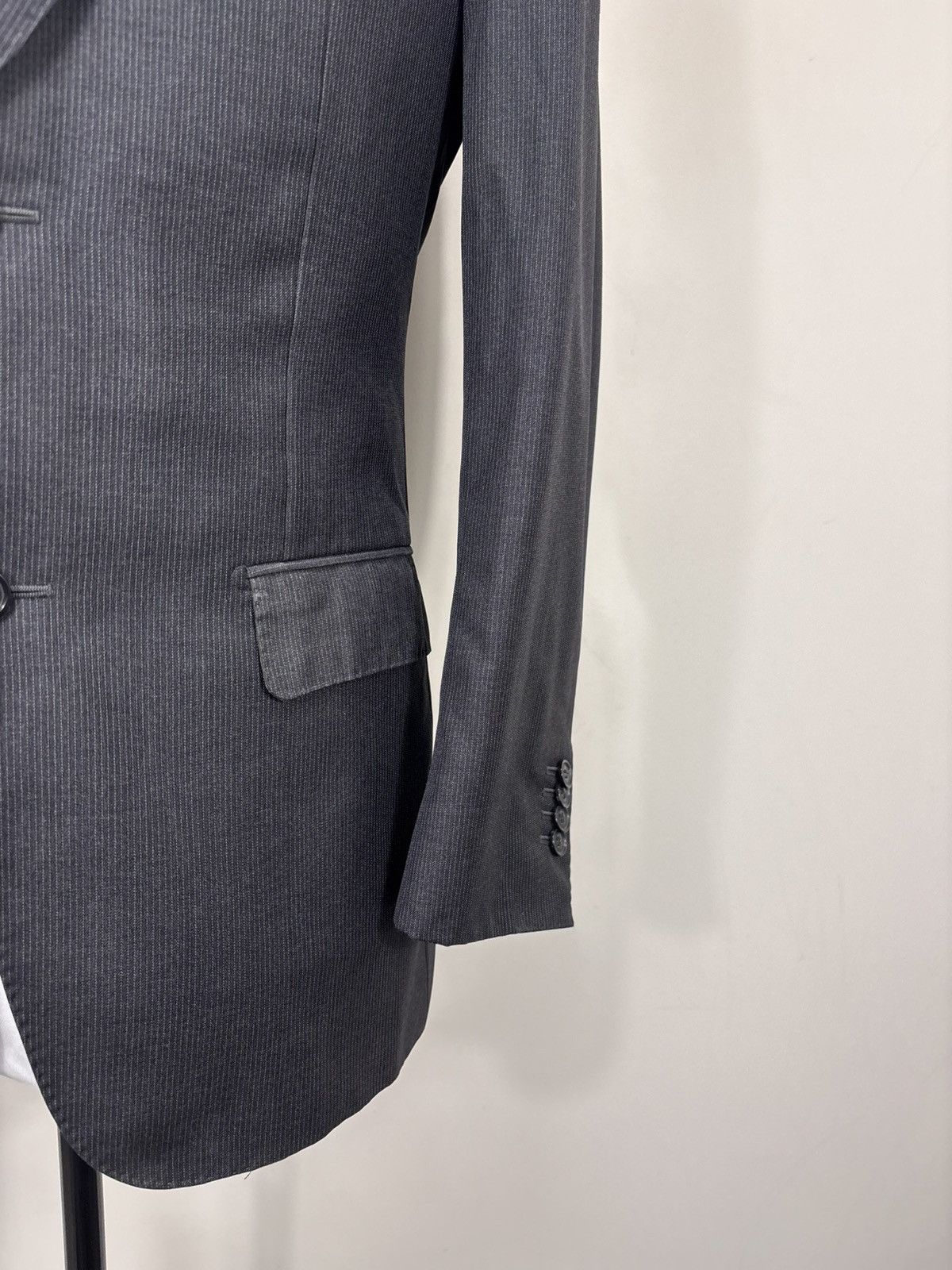 Suitsupply Suitsupply Napoli Men’s Grey Pinstripe Wool Blazer Jacket Size 38R - 6 Thumbnail
