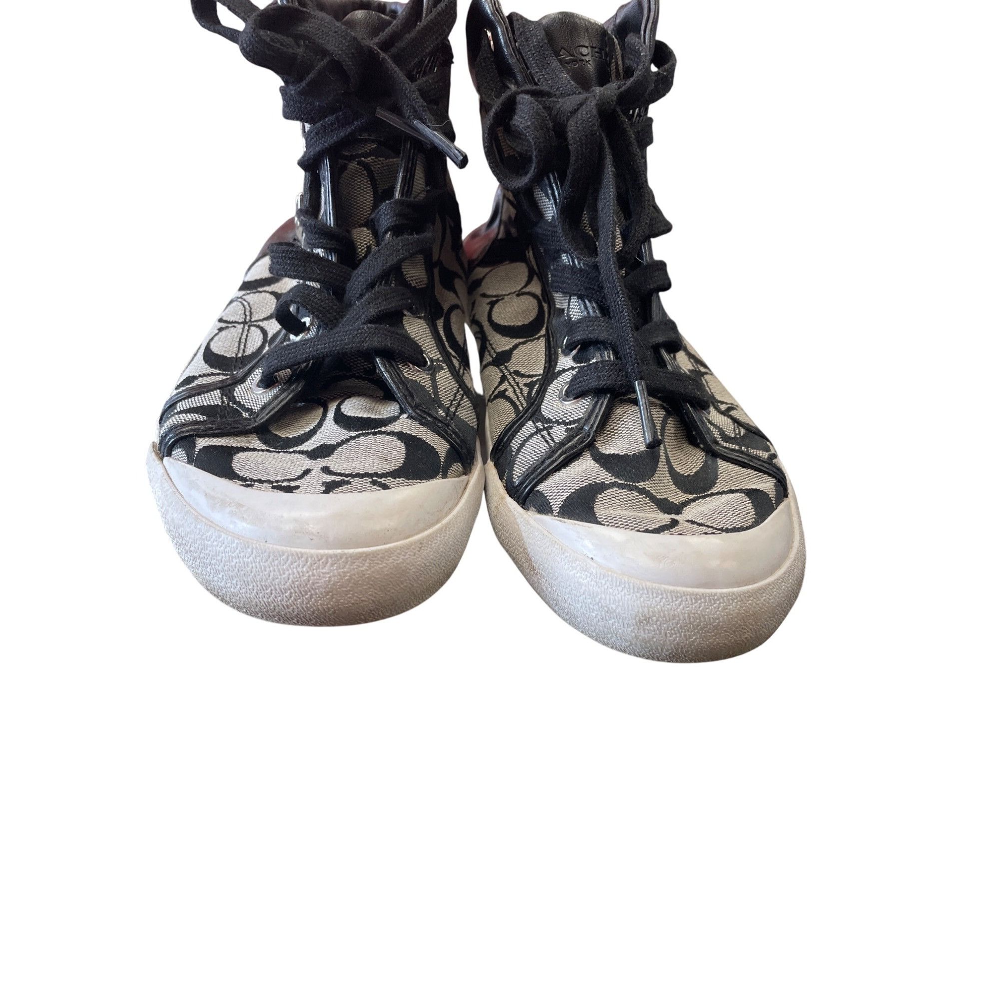 Coach Coach Freesia Woman's Black Grey Signature HighTop Sneakers Size US 8.5 / IT 38.5 - 11 Thumbnail
