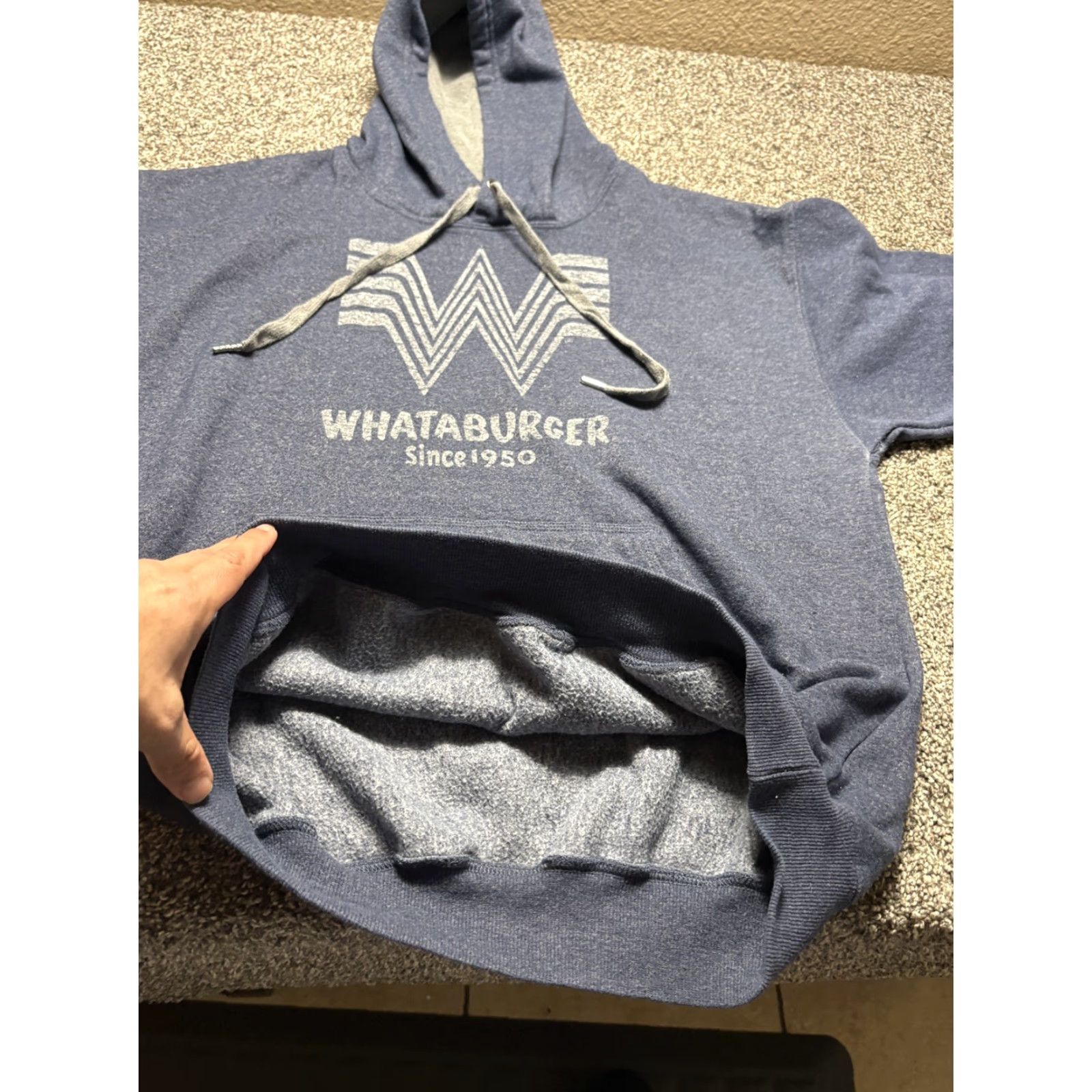 Vintage Whataburger Hoodie Mens Large Blue Fleece Size US L / EU 52-54 / 3 - 4 Thumbnail