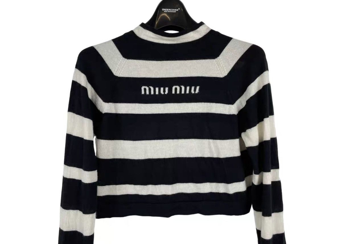 Miu Miu Miu Miu Cashmere Striped Sweater J31 Size US XXS / EU 40 - 4 Thumbnail