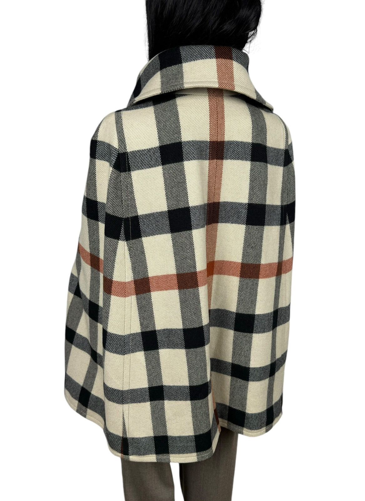 DAKS Daks London Plaid Wool-Cotton Cape Coat size UK10 IT42 Size M / US 6-8 / IT 42-44 - 7 Thumbnail
