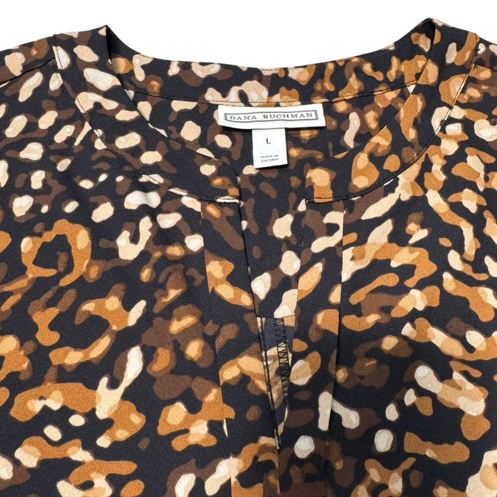 Other Dana Buchman 3/4 Sleeve Split Neck Animal Print Blouse Size Size L / US 10 / IT 46 - 6 Thumbnail