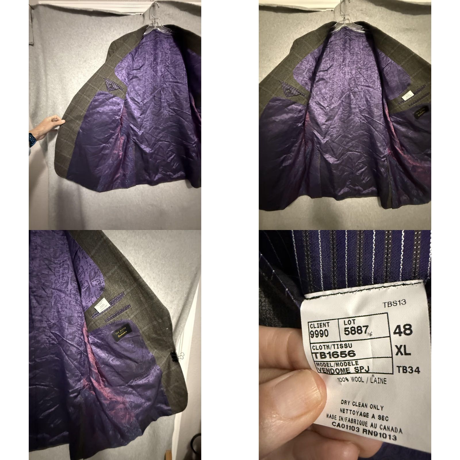 Ted Baker Ted Baker Endurance Blazer Sport Coat Mens 48 Brown Wool Check Canada Jacket Size 48R - 8 Thumbnail