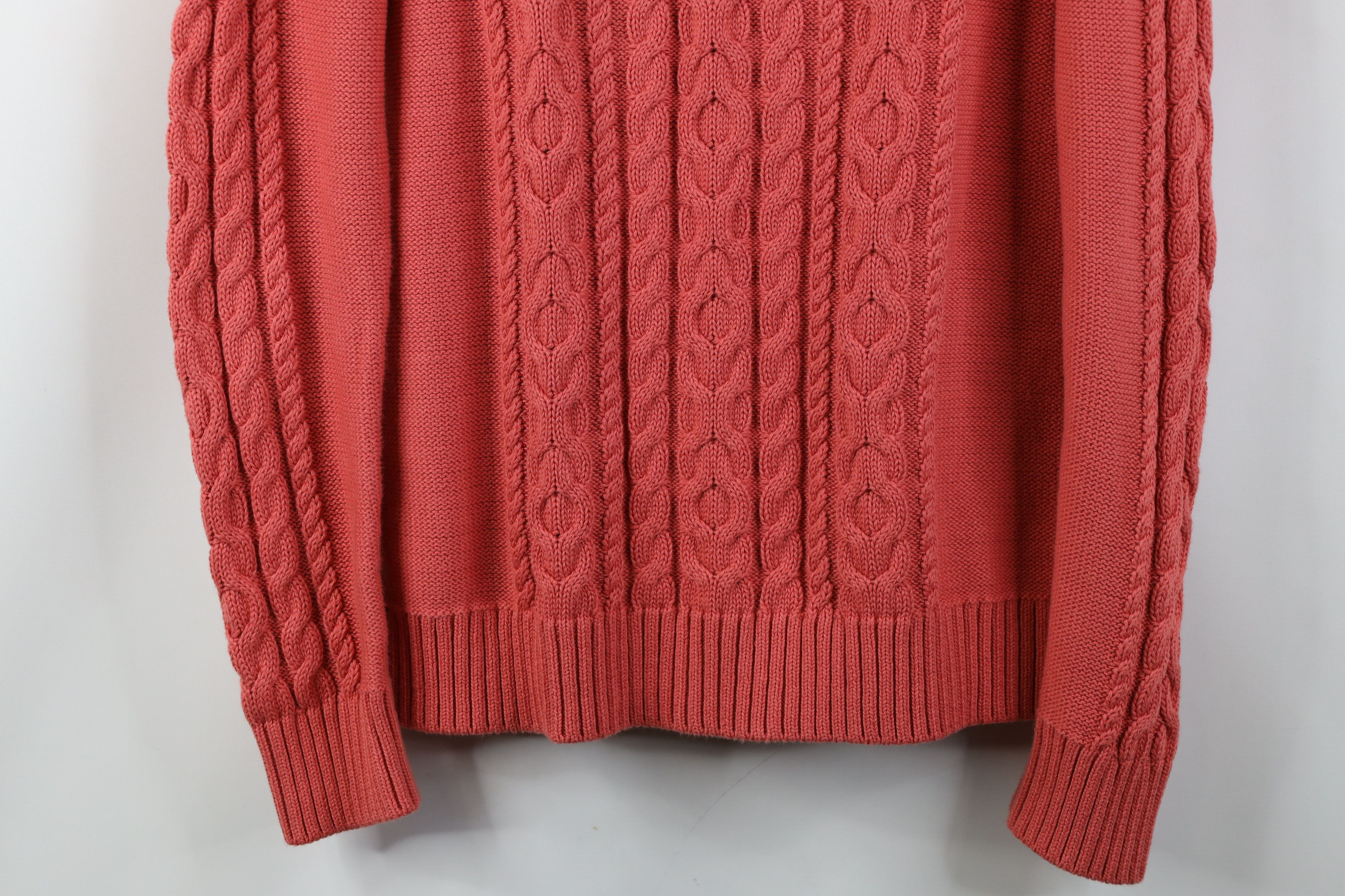 L.L. Bean Vintage Y2K LL Bean Knit Fisherman Zip Sweater Salmon Pink Size L / US 10 / IT 46 - 11 Thumbnail