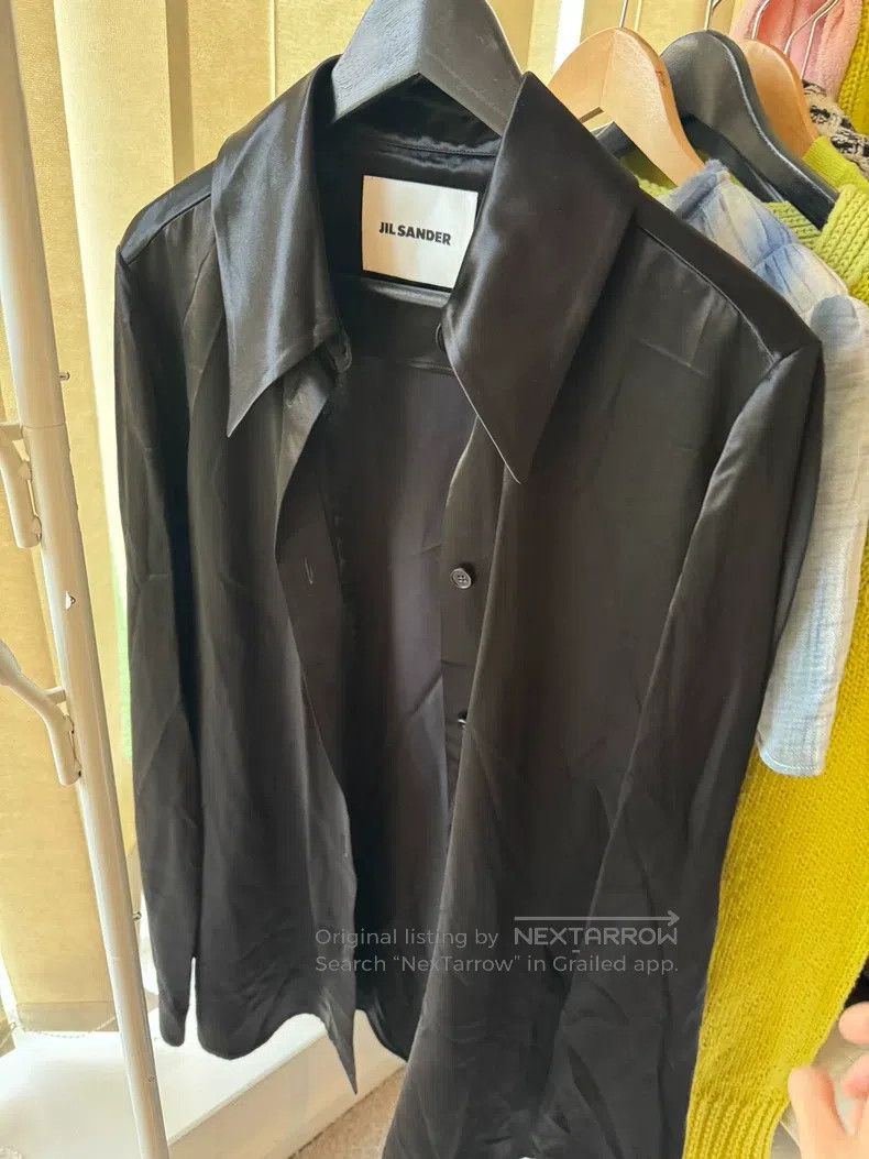 Jil Sander Jil Sander Black Satin Shirt Size M / US 6-8 / IT 42-44 - 1 Thumbnail