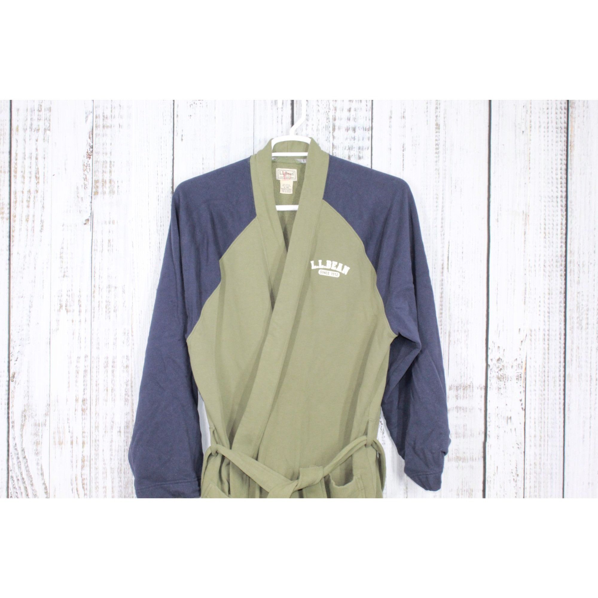L.L. Bean LL Bean Men's Green Navy Unlined 1912 Robe Size ONE SIZE - 2 Thumbnail
