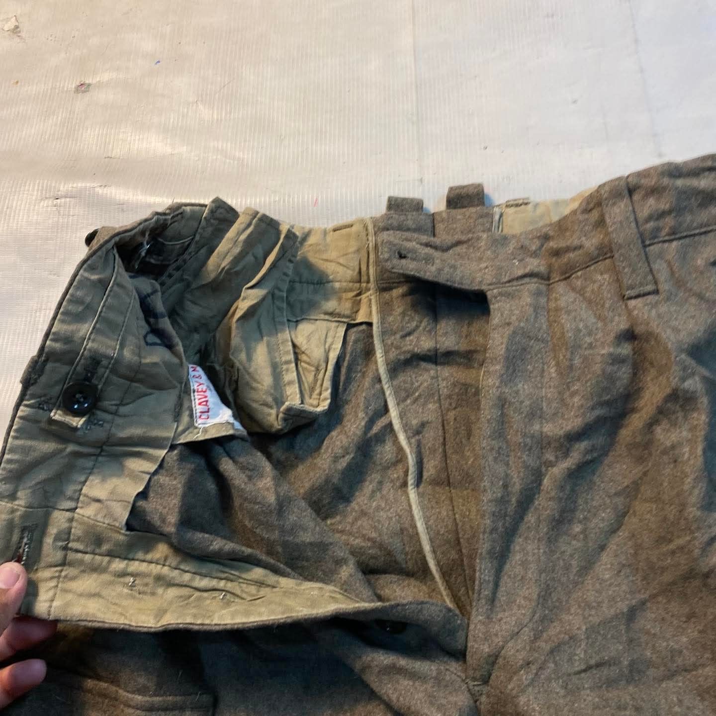 Vintage 50s Military Trousers Wools Clever & MEIER OG Army ww2 Size US 34 / EU 50 - 8 Thumbnail