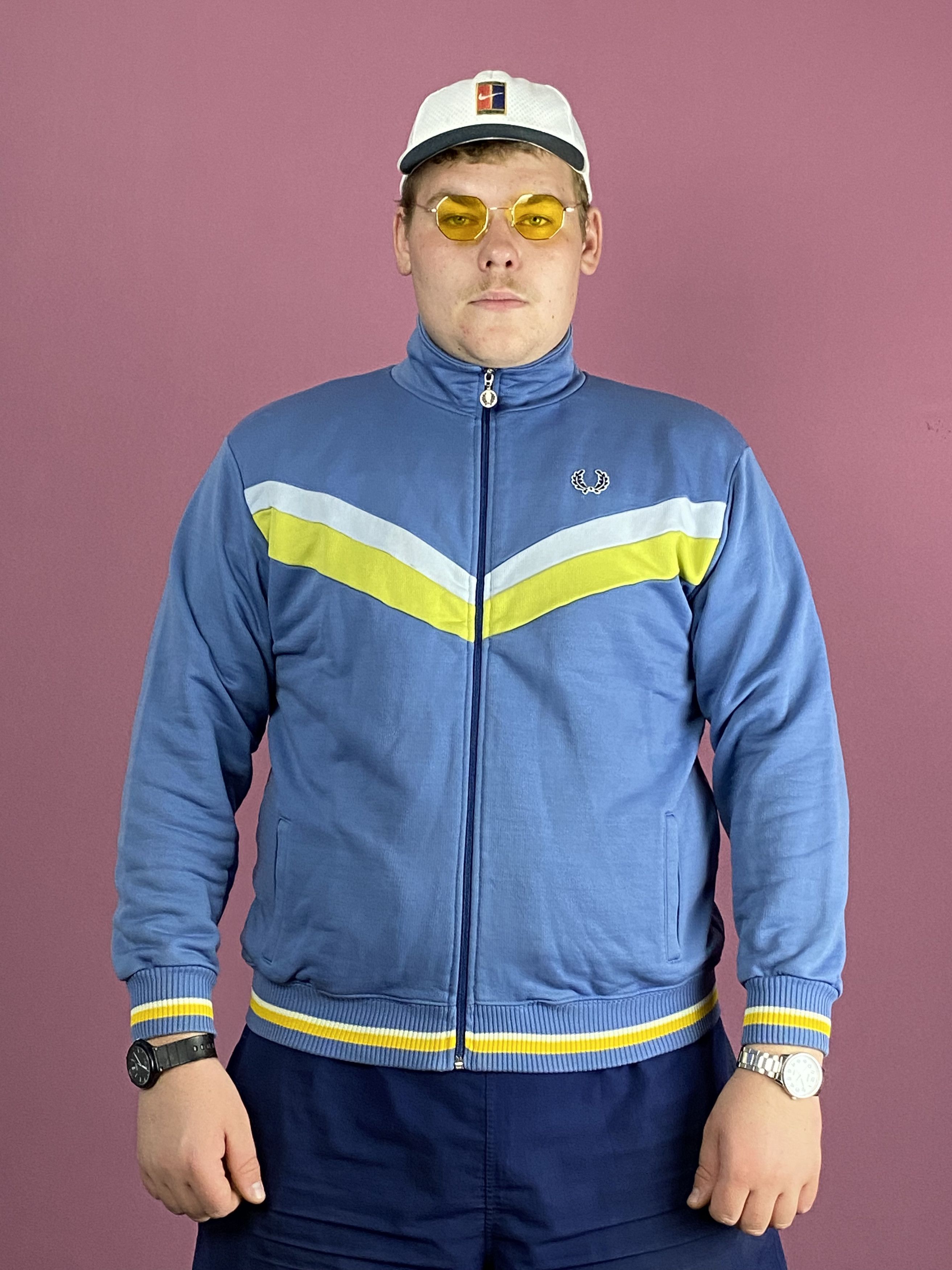Fred Perry × Vintage 90s Fred Perry Vintage Men's Track Jacket - XL Cotton Blend Size US XL / EU 56 / 4 - 1 Thumbnail