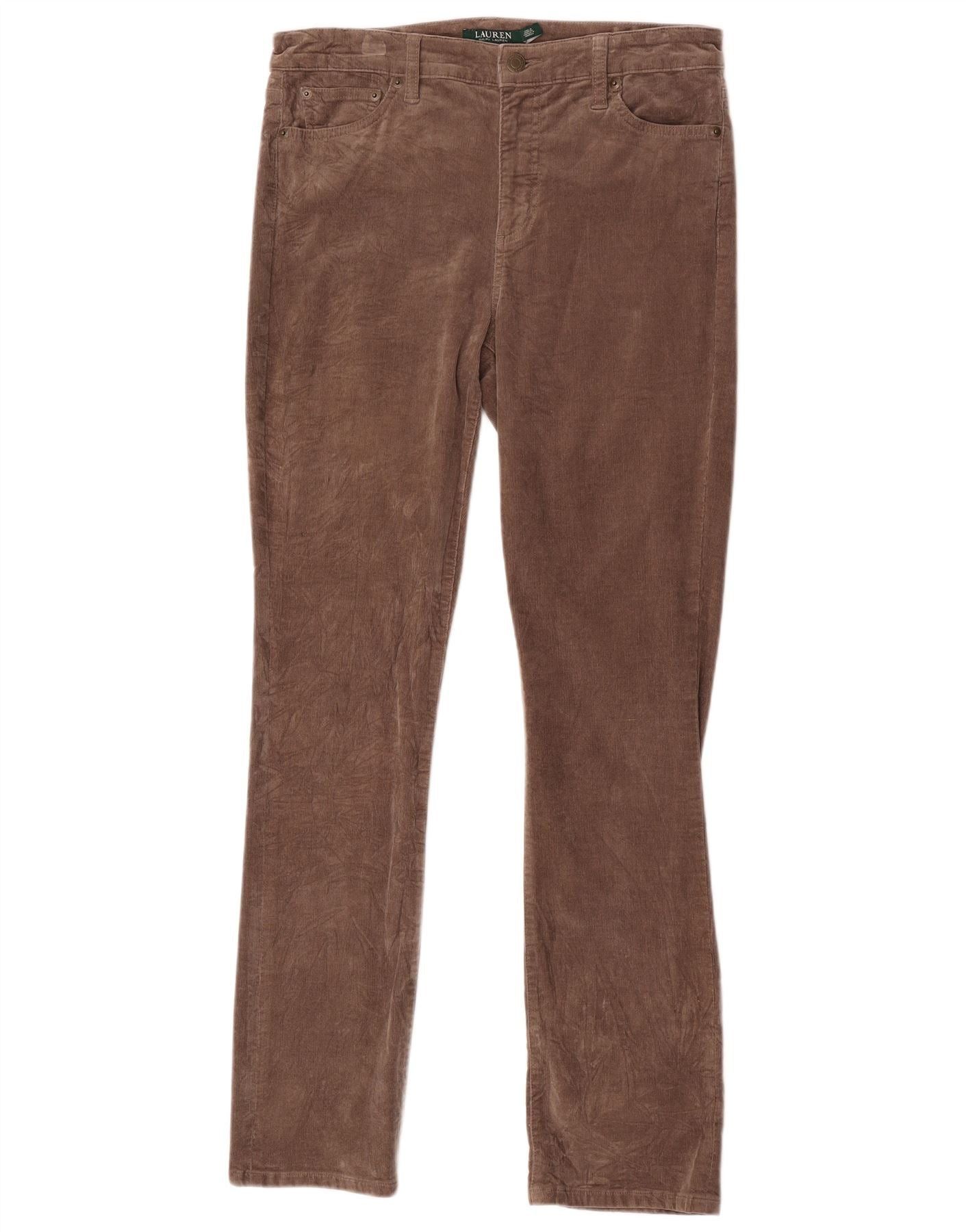 Ralph Lauren Womens Slim Corduroy Trousers US 8 Medium W31 L31 Brown Cott Size 27" / US 4 / IT 40 - 1 Thumbnail