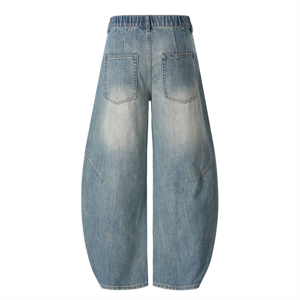 Vintage Punk retro washed distressed scimitar jeans for men Size US 32 / EU 48 - 2 Thumbnail