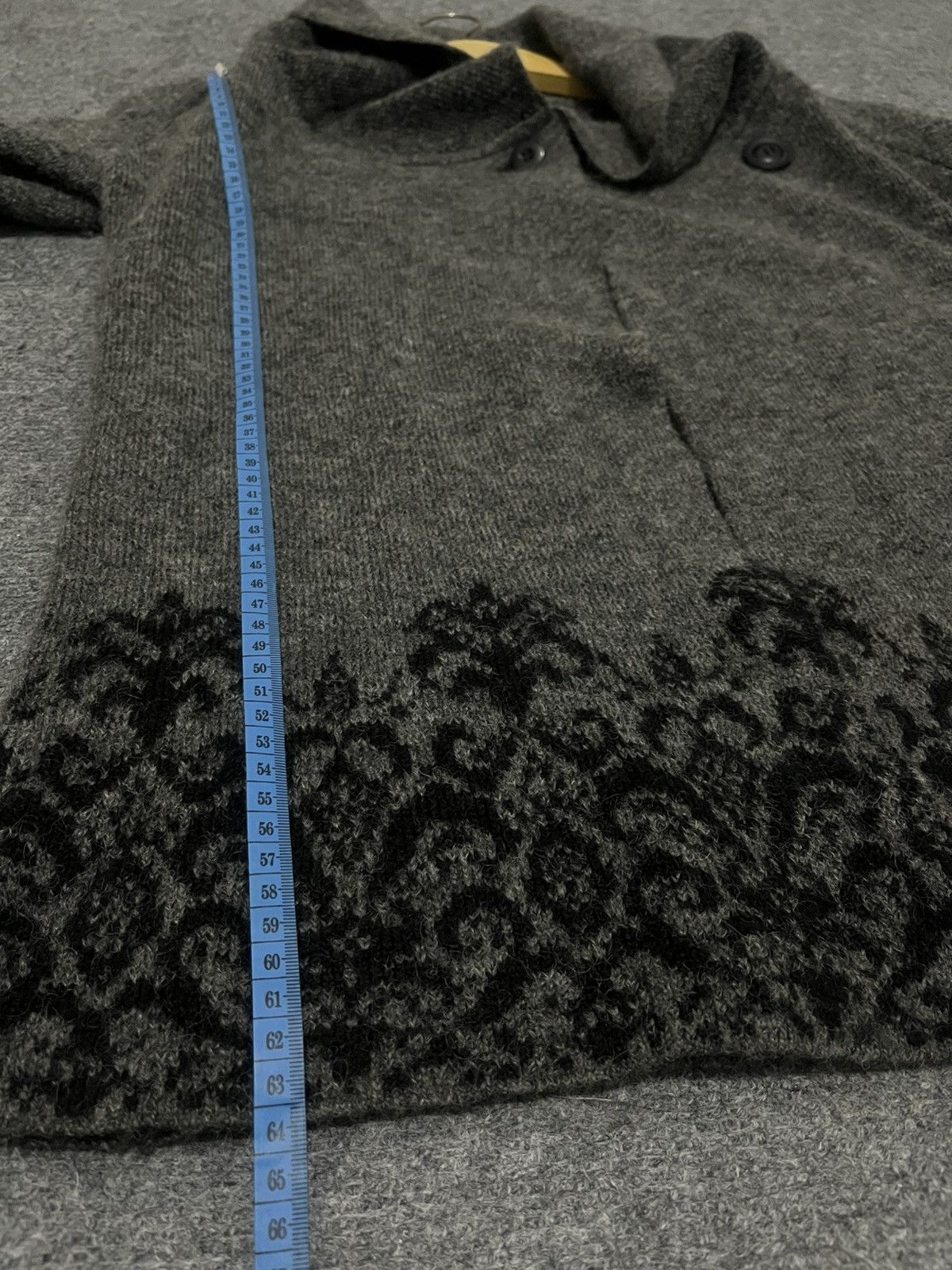 POST ARCHIVE FACTION (PAF) Adrienne Vittadini Grey Wool Blend Knit Cardigan Size US M / EU 48-50 / 2 - 13 Thumbnail