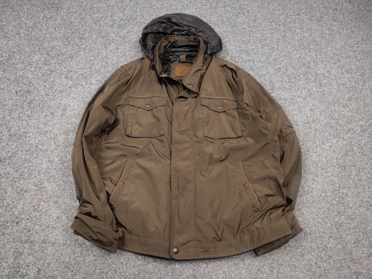 Massimo Dutti Massimo Dutti Nylon Brown Pocket Zip Hoodie Mens Jacket Size US XL / EU 56 / 4 - 3 Thumbnail