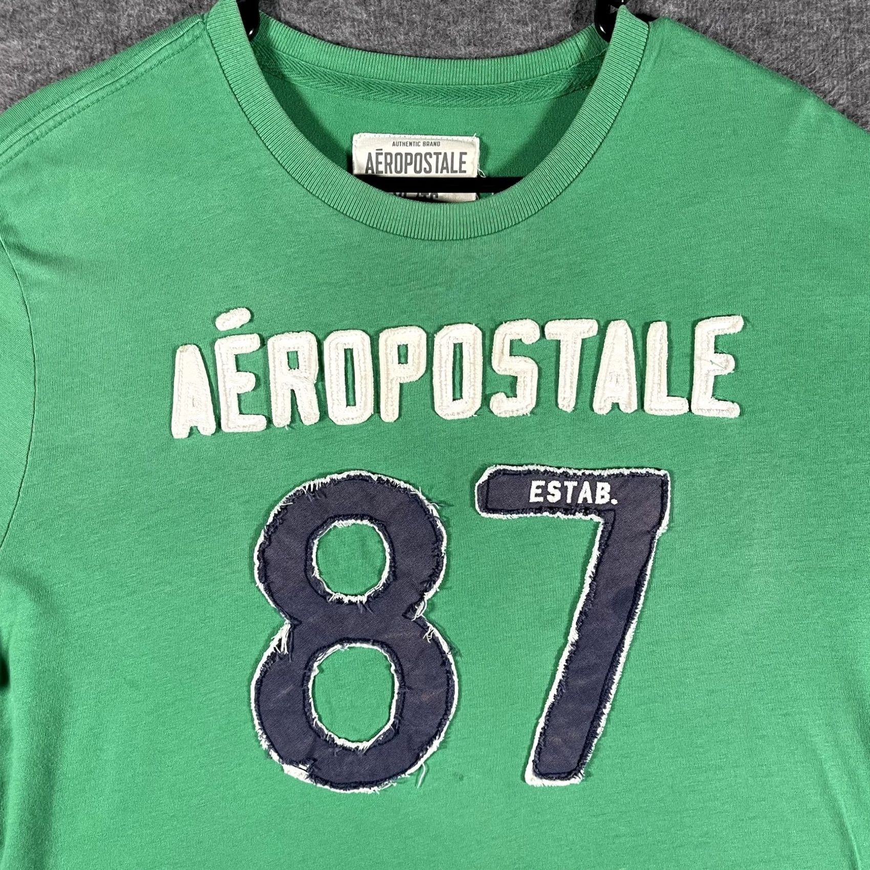 Vintage Aéropostale Shirt Mens XL Green 87 Applique Logo Y2K Distressed Streetwear Size US XL / EU 56 / 4 - 2 Thumbnail
