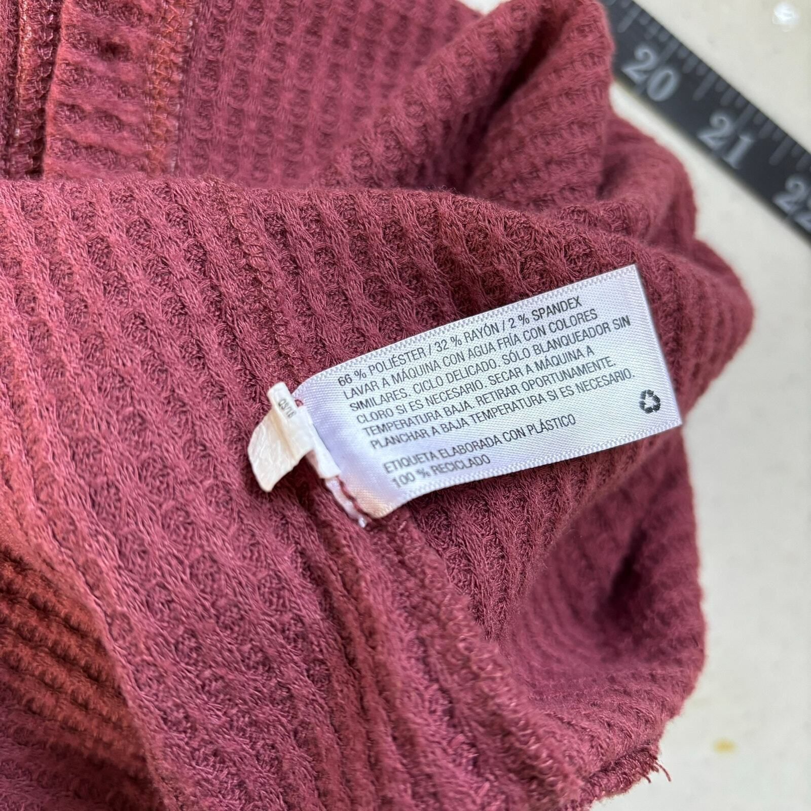 Other Womens Thermal Knotted Top Size Small V-Neck Waffle Knit MIn Size S / US 4 / IT 40 - 9 Thumbnail