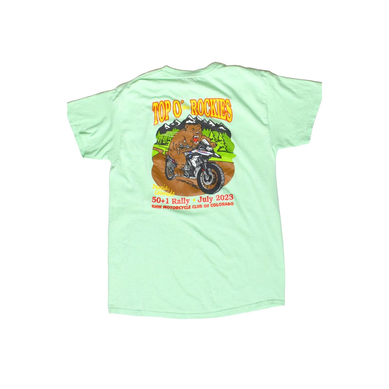 Gildan VINTAGE Top O' The Rockies Motorcycle Rally T-Shirt Unisex Adults Medium Green T-Shirt 2010s 2023 Mens Womens Size US M / EU 48-50 / 2 - 3 Thumbnail