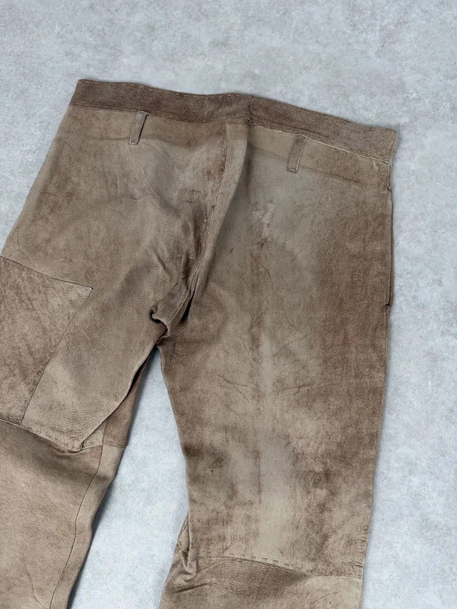 Dolce & Gabbana 2000s Dolce & Gabbana Brown Eroded Leather Pants Size US 31 - 7 Thumbnail