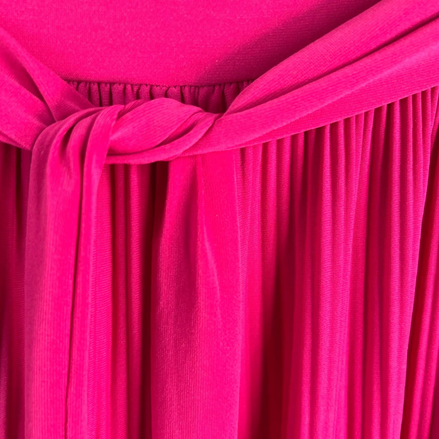 Pinko Knitted Pants Womens Wide Leg Pleated Belted Pink 26 France 26X30 Size 26" / US 2 / IT 38 - 6 Thumbnail