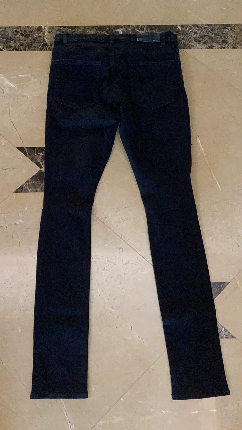 Amiri Amiri high-end ice blue diamond destroyed black denim pant Size US 33 - 2 Thumbnail