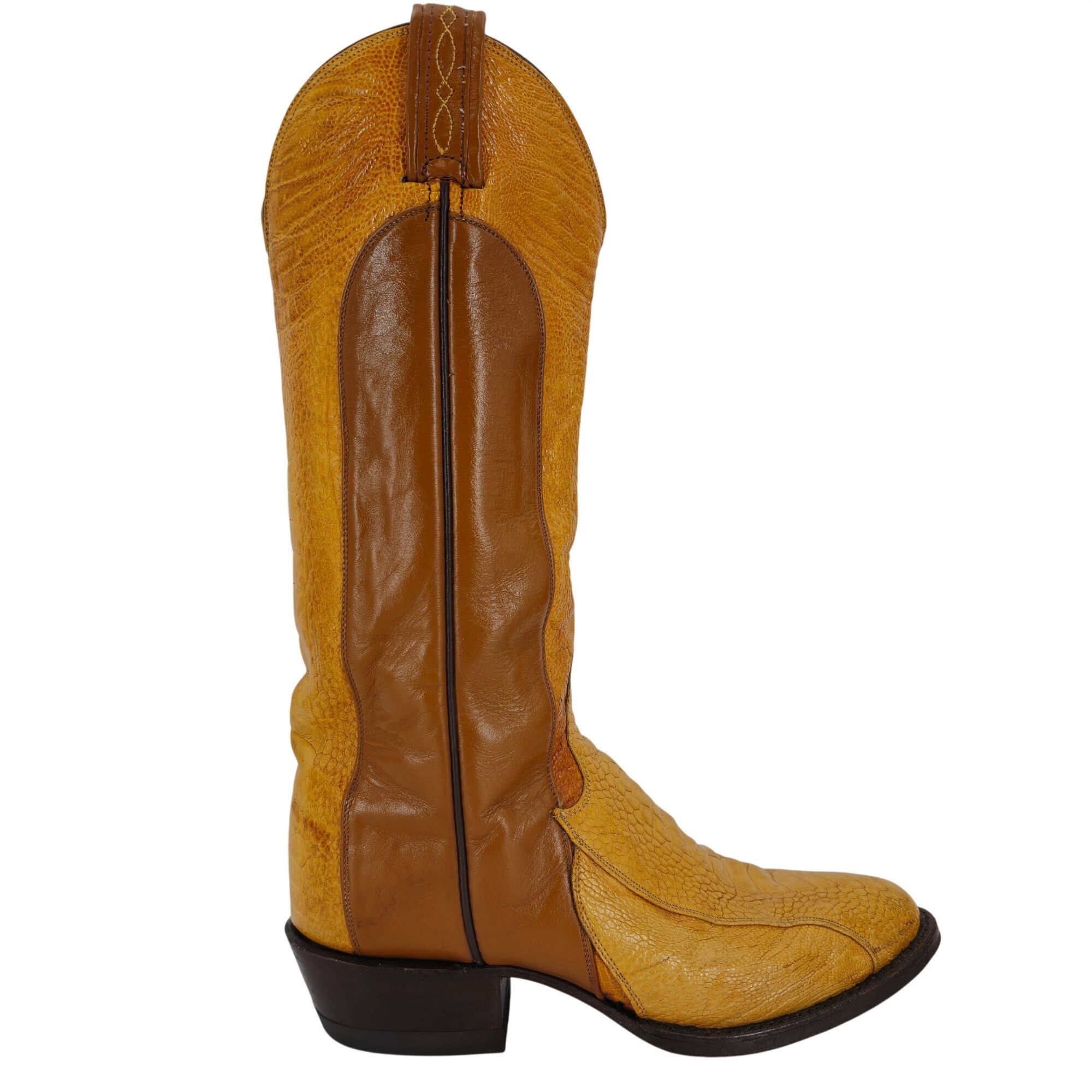 Tony Lama Vintage Unique Exotic Ostrich Tony Lama Mens 7D Brown Cowboy Size US 7 / EU 40 - 6 Thumbnail