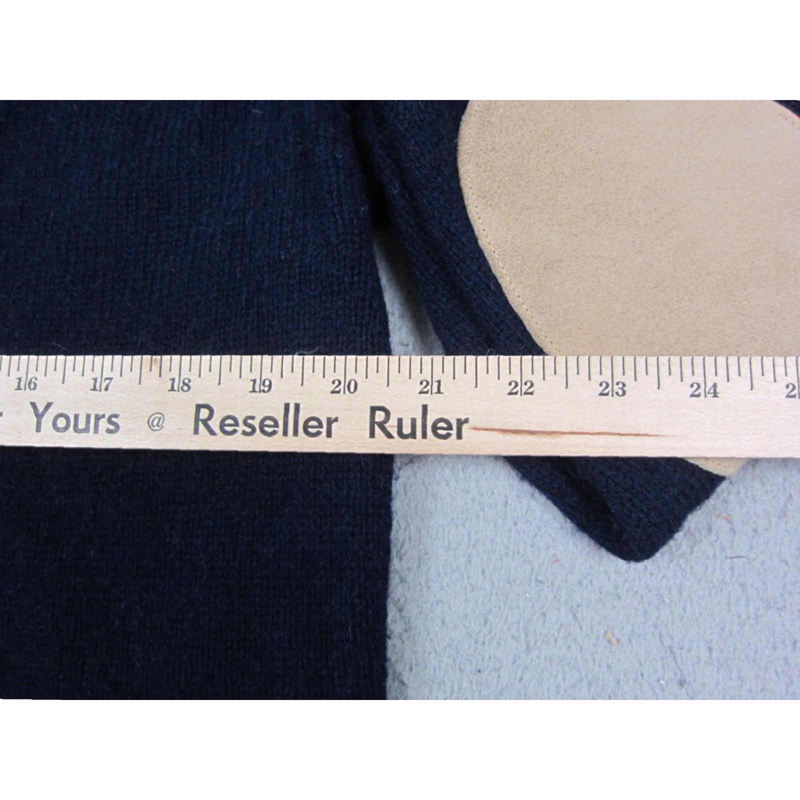 Vintage VINTAGE L.L.Bean Sweater Mens M Blue Lambswool Camel Hair Elbow Patch 70s Pullover Cardigans? Size US M / EU 48-50 / 2 - 6 Thumbnail