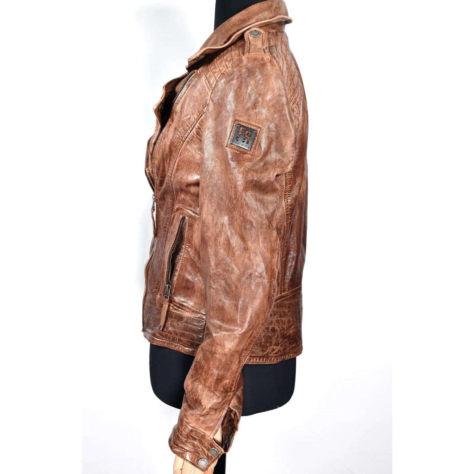 Vintage Freaky Nation Leather Brown Biker Jacket Women's M Jacket Size M / US 6-8 / IT 42-44 - 2 Thumbnail