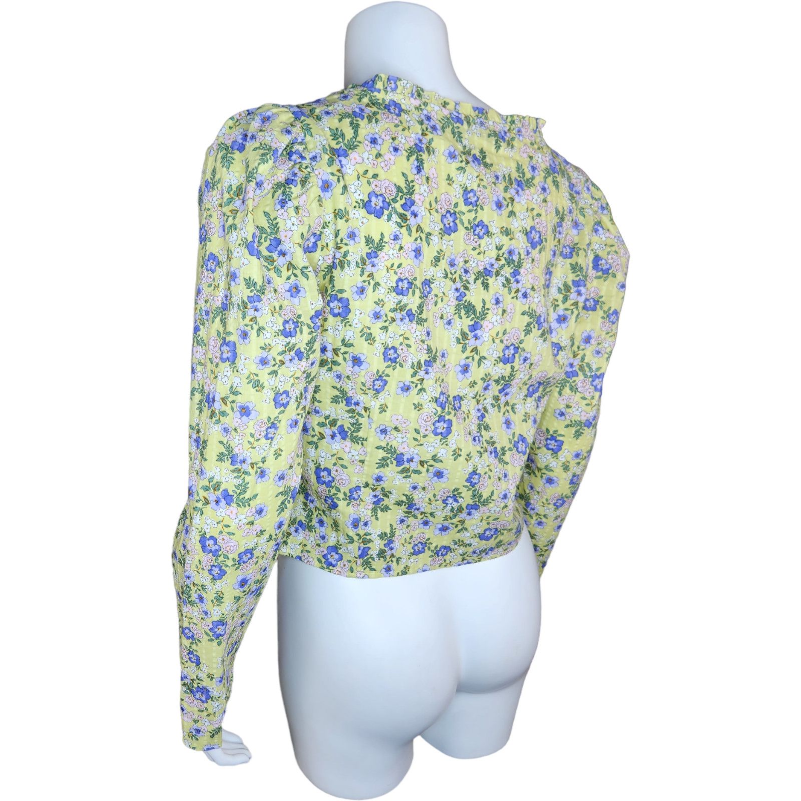 Topshop NWT Topshop Womens Size 8 Green Purple Floral Cropped Ruffle Size M / US 6-8 / IT 42-44 - 20 Thumbnail