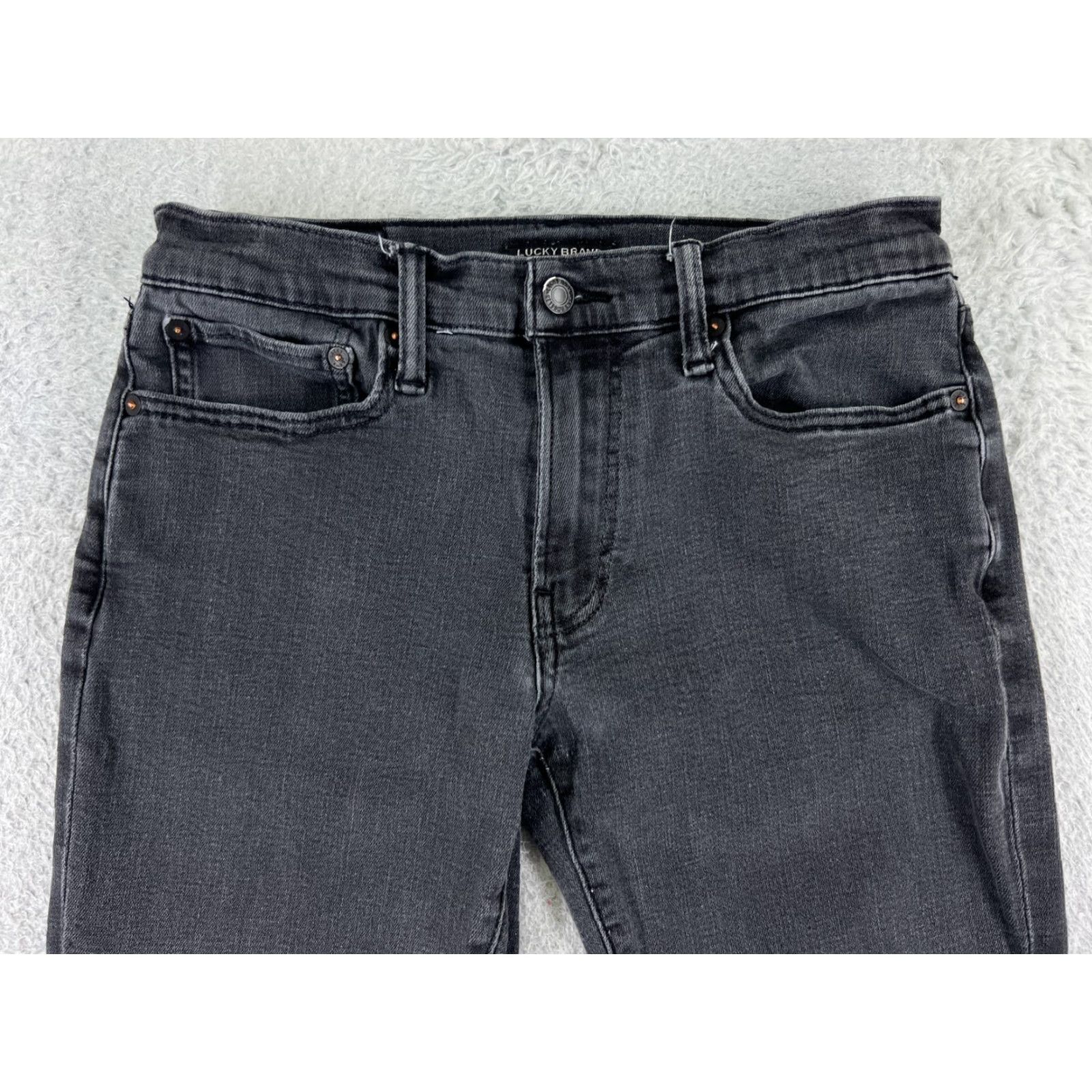Vintage Lucky Brand Jeans Mens 29 Black Denim Straight Leg Cotton Blend Jeans Mens Regular 29 Black Denim Straight Leg 5-Pocket Design Vintage No Size US 29 - 4 Thumbnail