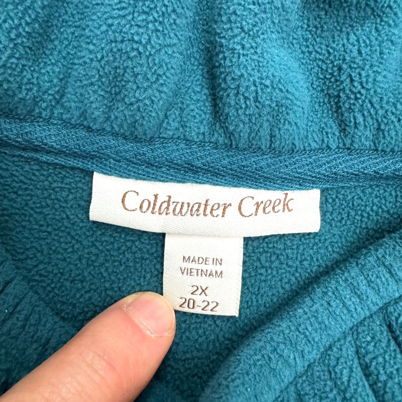 Coldwater Creek Coldwater Creek Fleece Vest Women 2X Plus Teal Green Full Zip Snap Casual Jacket Size XXL / US 16-18 / IT 52-54 - 4 Thumbnail